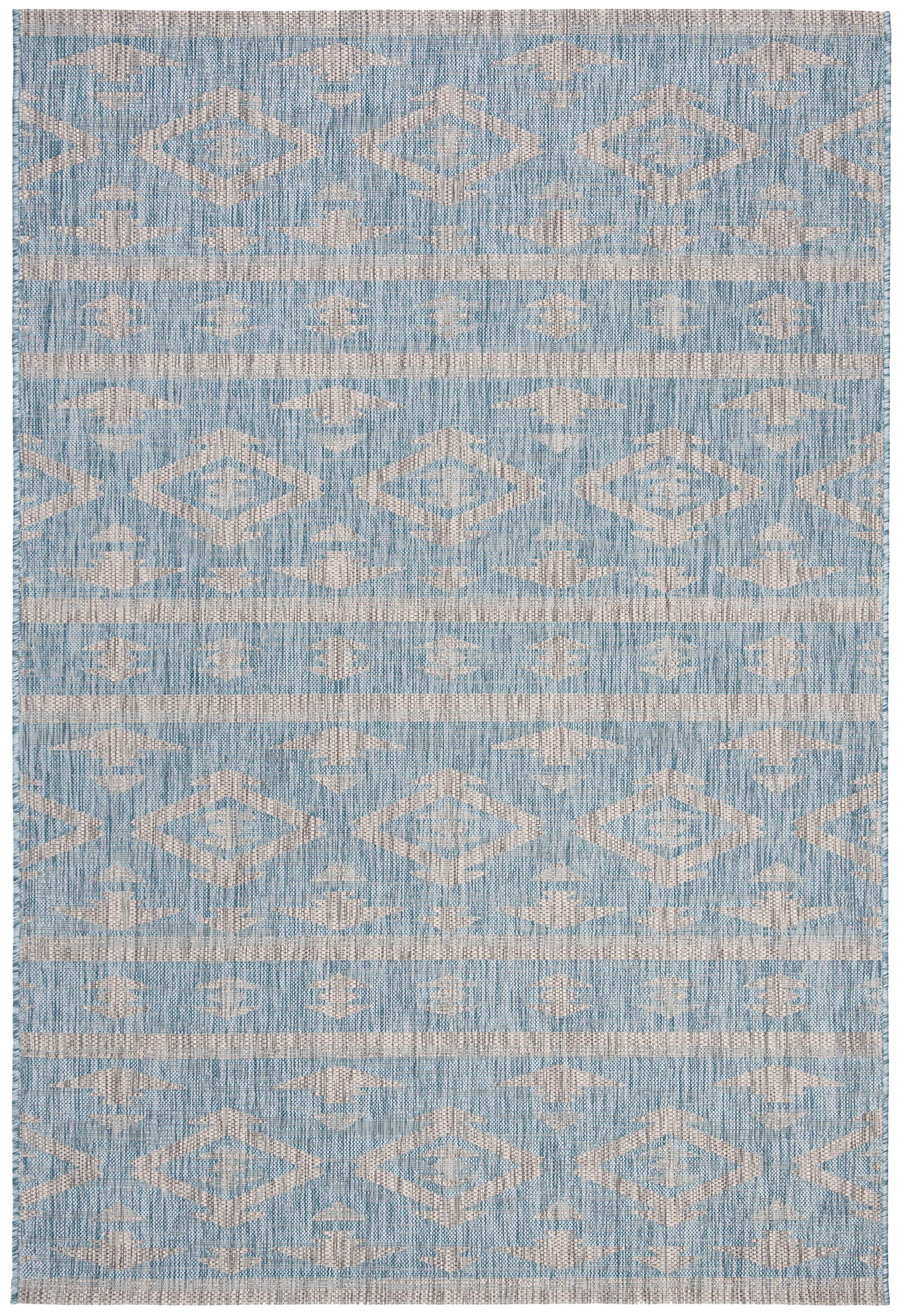 SAFAVIEH Courtyard Collection 9' x 12' Aqua Grey Indoor Outdoor Waterproof Rug - Easy Clean Area Carpet for Patio, Backyard, Mudroom, Deck & Poolside (CY8863)