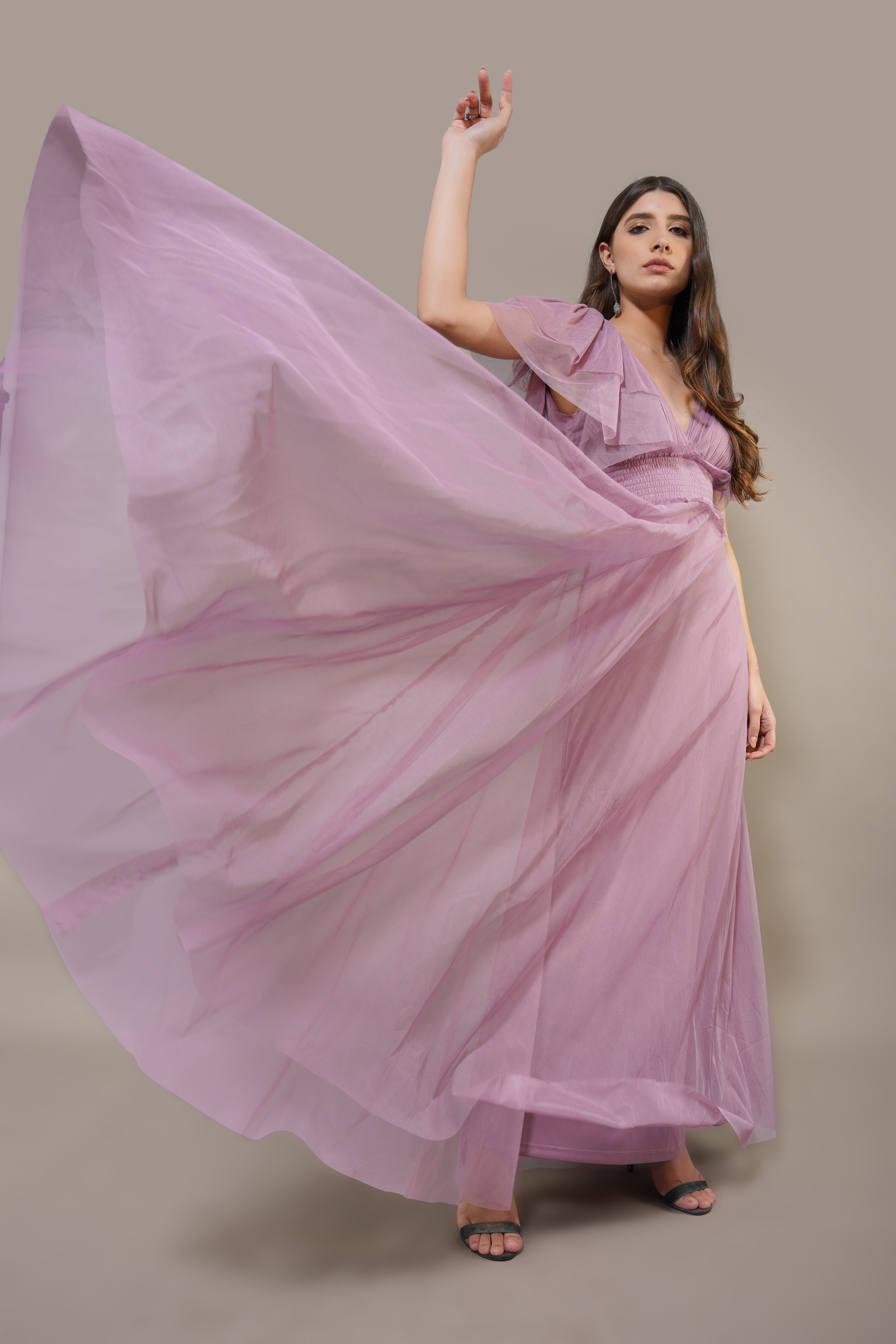 Shelby Maxi Dress for Women - Elegant Dusty Lilac Flowy Long Dress for Summer, Beach, and Special Occasions