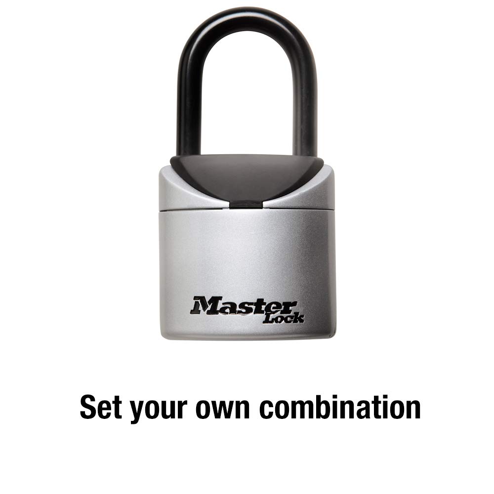 Master Lock 5406D Portable Key Safe with Set-Your-Own Combination – 2-3/4 Inch Wide Black & Grey Lockbox – Ideal for Home, Office, Vacation Rental & Outdoor Key Storage