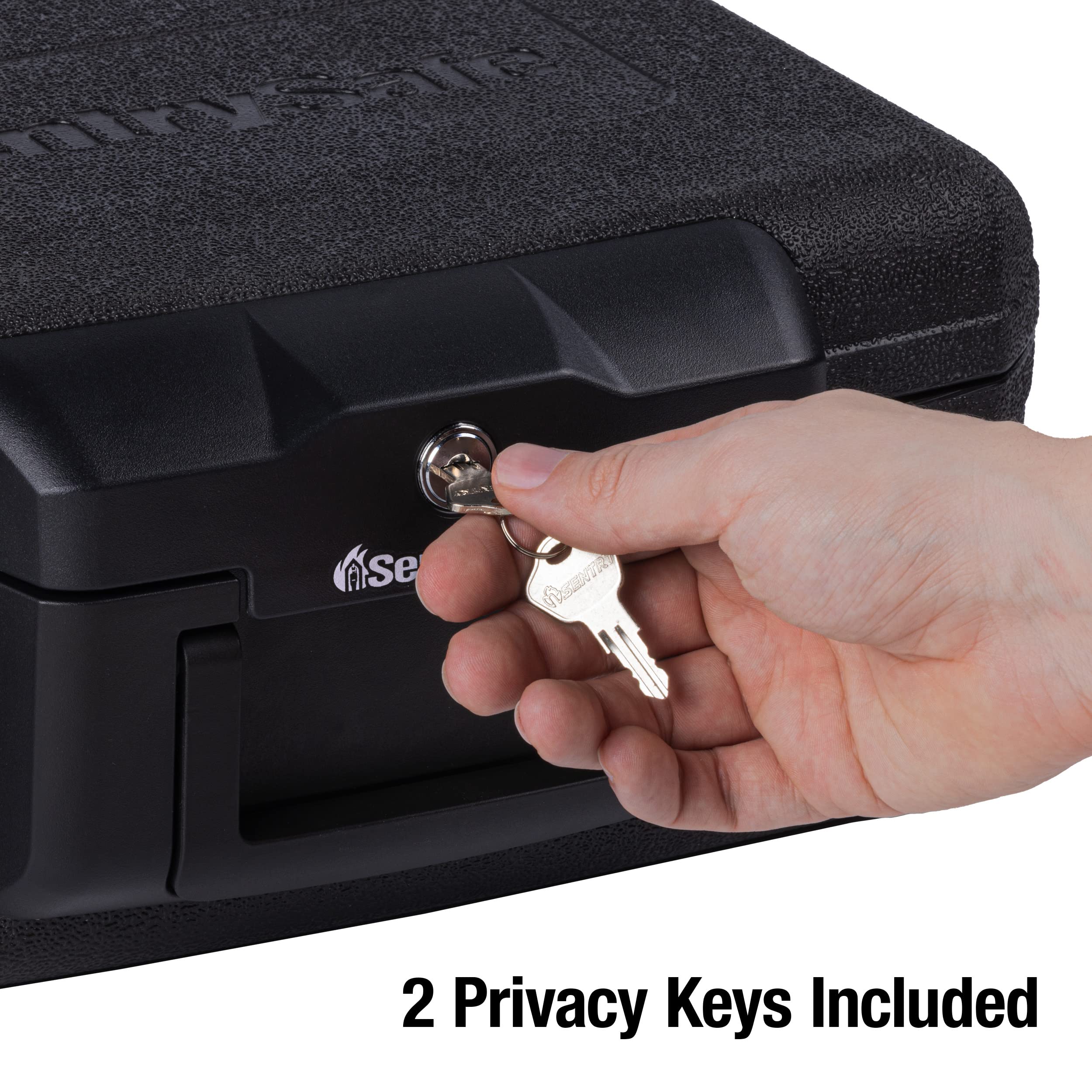 SentrySafe Fireproof and Waterproof Money Safe Box with Key Lock - Portable Black Security Safe for Cash, Jewelry & Documents - 14.3