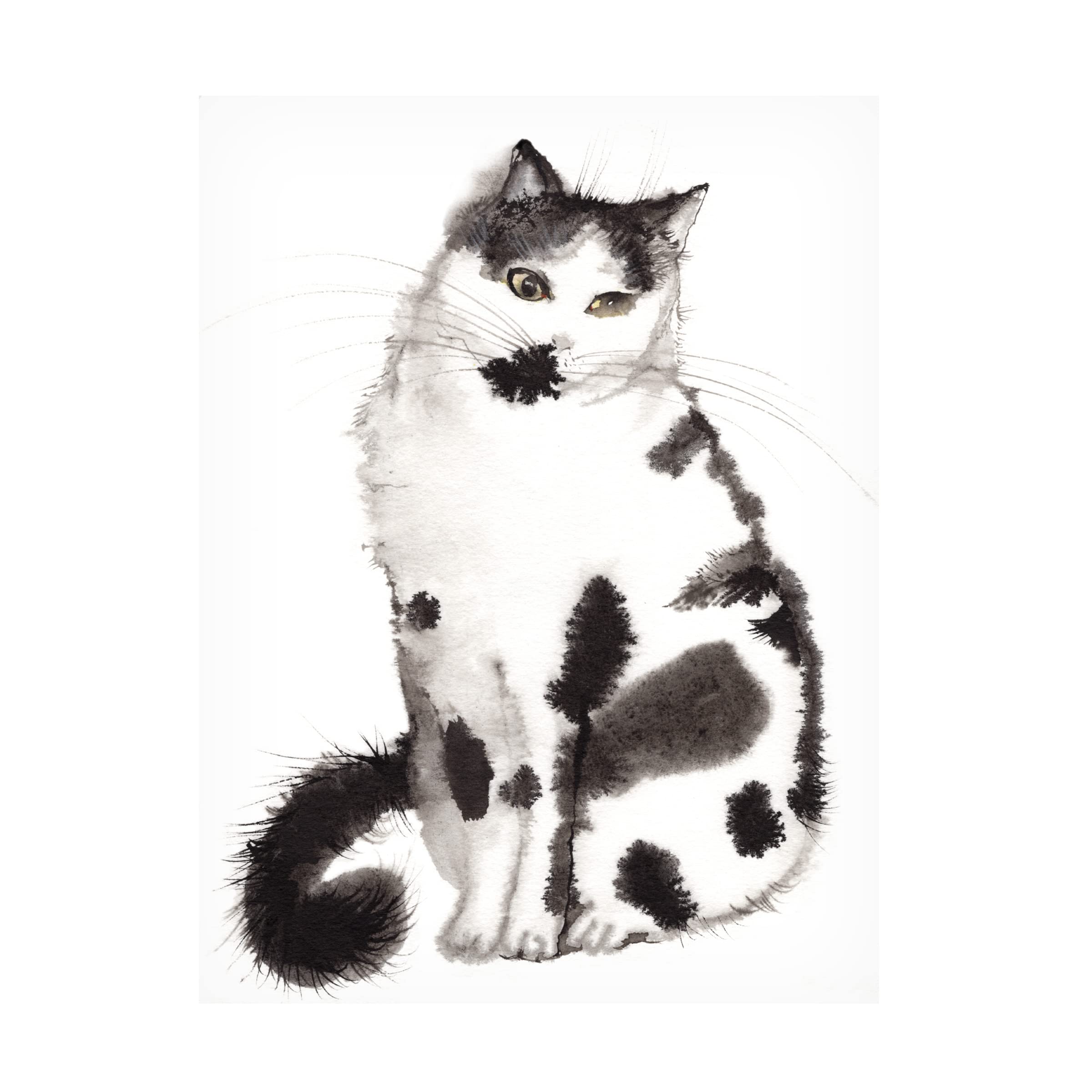 Trademark Fine Art 'Black And White Fellow' Canvas Wall Art by Elena Bolgova - Modern Abstract Painting for Living Room, Bedroom & Office Decor