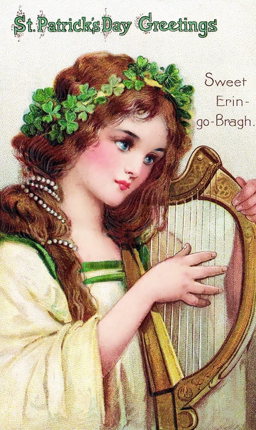 Vintage St. Patrick's Day Greeting Cards Set of 6 with Glitter Accents - Irish Shamrock Design for Holiday Wishes, Party Invitations & Home Decor