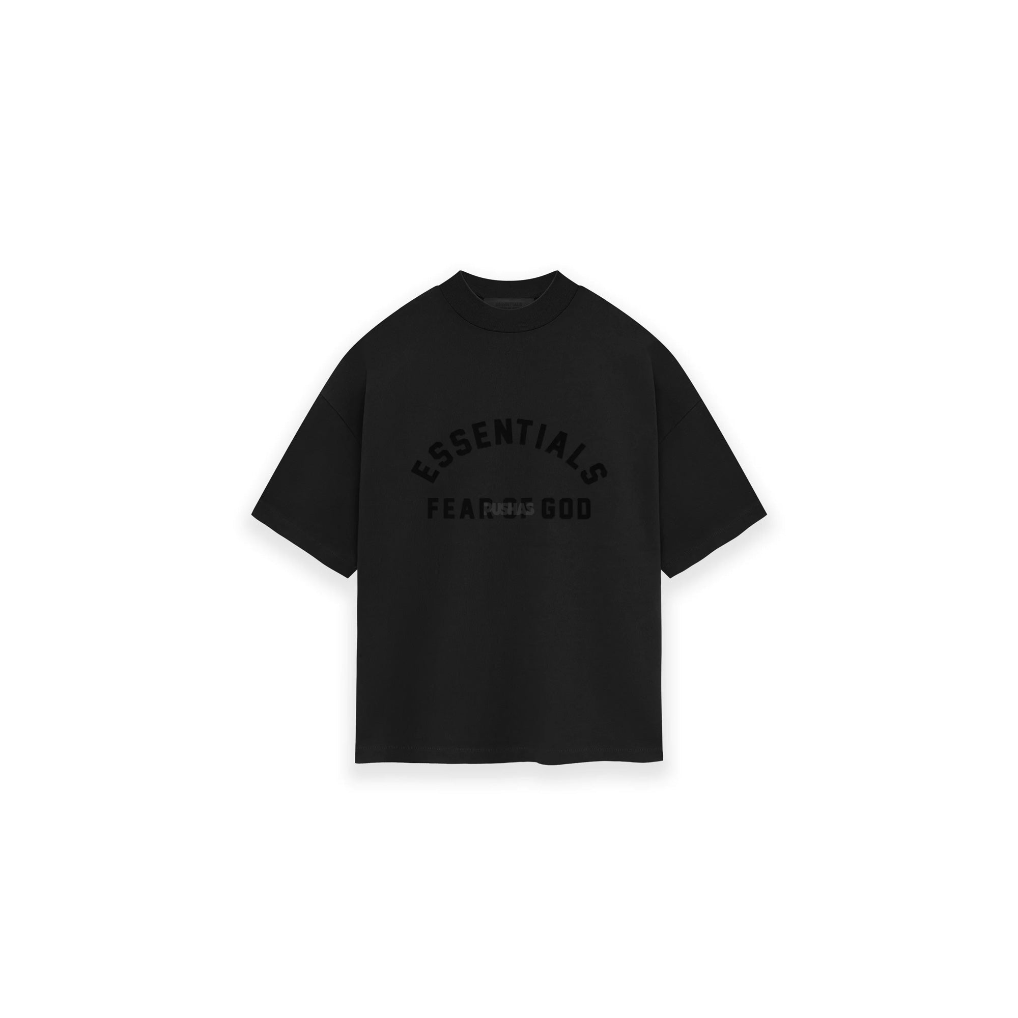 Fear Of God Essentials Heavy Jersey Crewneck T-Shirt for Men - Jet Black (2024) | Comfortable Cotton Blend Casual Tee for Streetwear & Everyday Wear