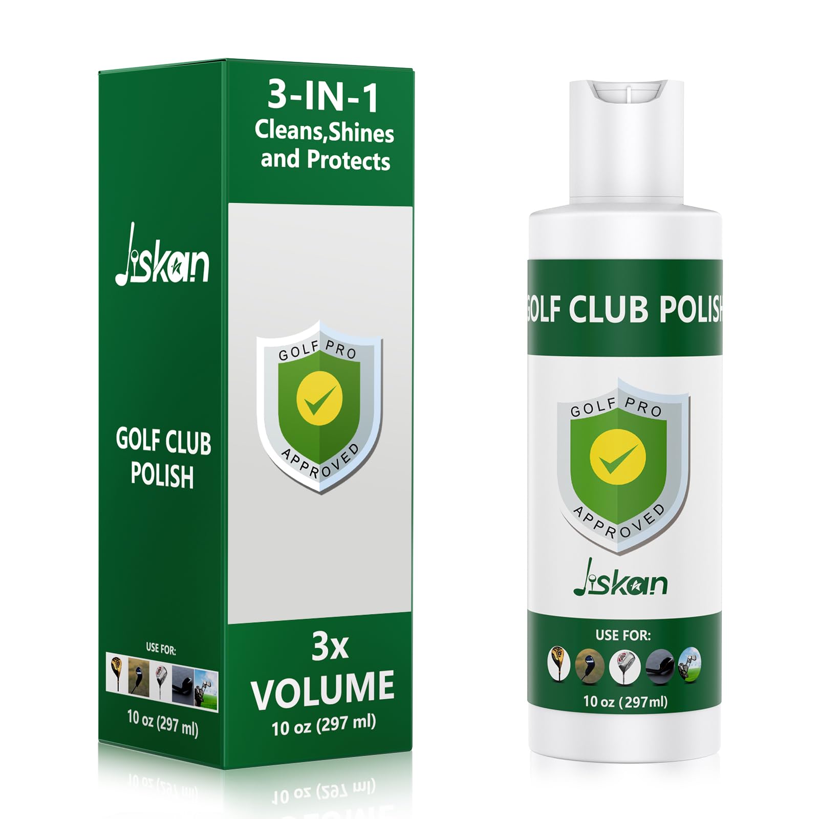 Premium Golf Club Polish & Cleaner Kit – 10 oz Metal Polish, Scratch & Rust Remover – Essential Golf Accessories & Gifts for Men – Perfect for Club Maintenance & Tournament Prep