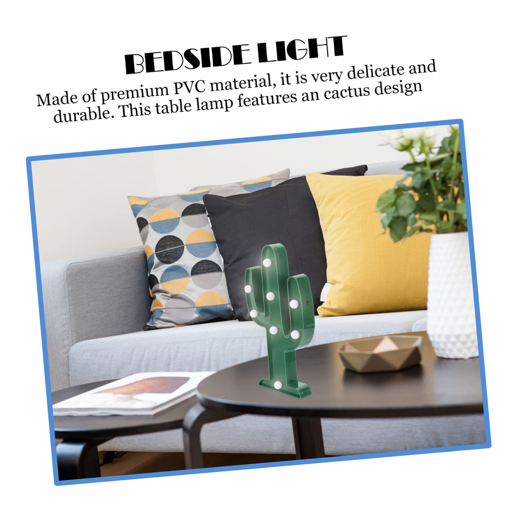 2Pcs LED Cactus Night Light - Modern PVC Decorative Lamp for Bedroom, Kids Room, Nursery - Perfect Gift for Christmas, Valentine's Day, Birthday - Creates Cozy Ambiance for Nighttime Reading & Relaxation