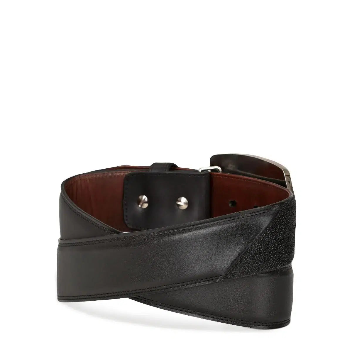 CV496MA Cuadra Black Western Fashion Stingray Belt for Men - Stylish Cowboy Accessory for Rodeo, Ranch & Western Outfits