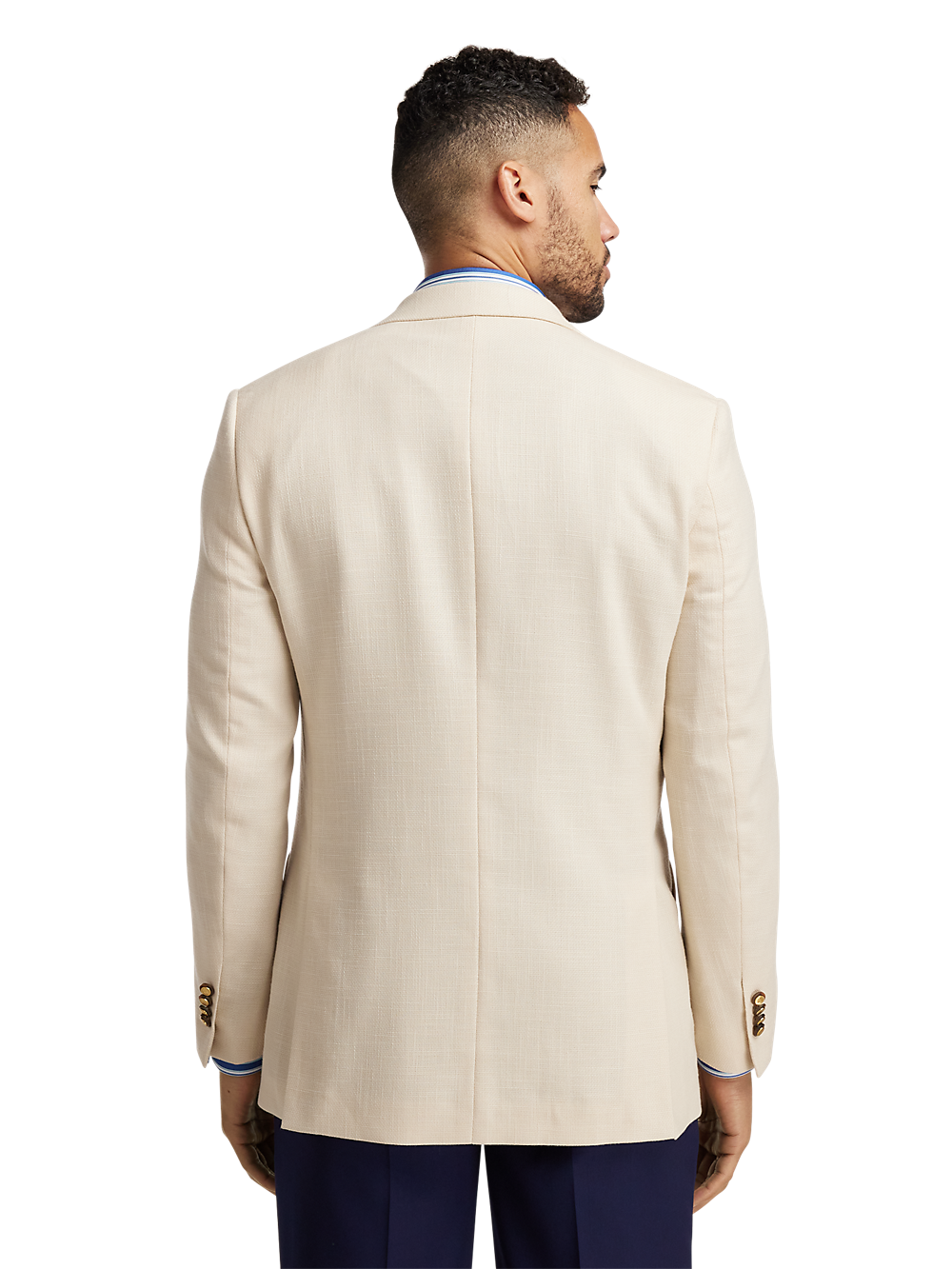 Premium Wool Blend Double Breasted Peak Lapel Blazer - Cream | Formal Business Attire, Office Wear & Special Occasions