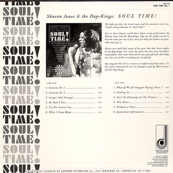Sharon Jones & The Dap Kings - Soul Time! Limited Edition LP Vinyl Record (RSD Exclusive, Compilation, VG+ Condition) - Perfect for Soul Music Collectors & Vinyl Enthusiasts