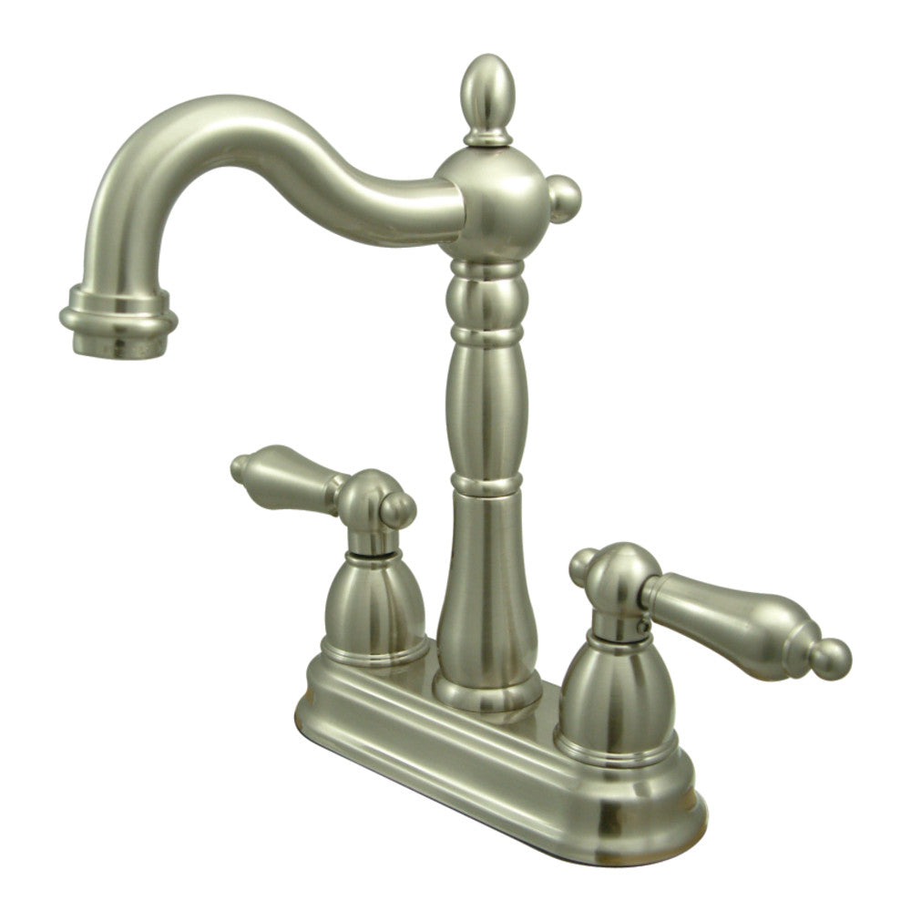 Kingston Brass KB1491AL Heritage Two Handle Bar Faucet - Vintage Style Brass Kitchen Sink Faucet for Farmhouse & Modern Homes - Perfect for Bars, Restaurants, and Home Kitchens
