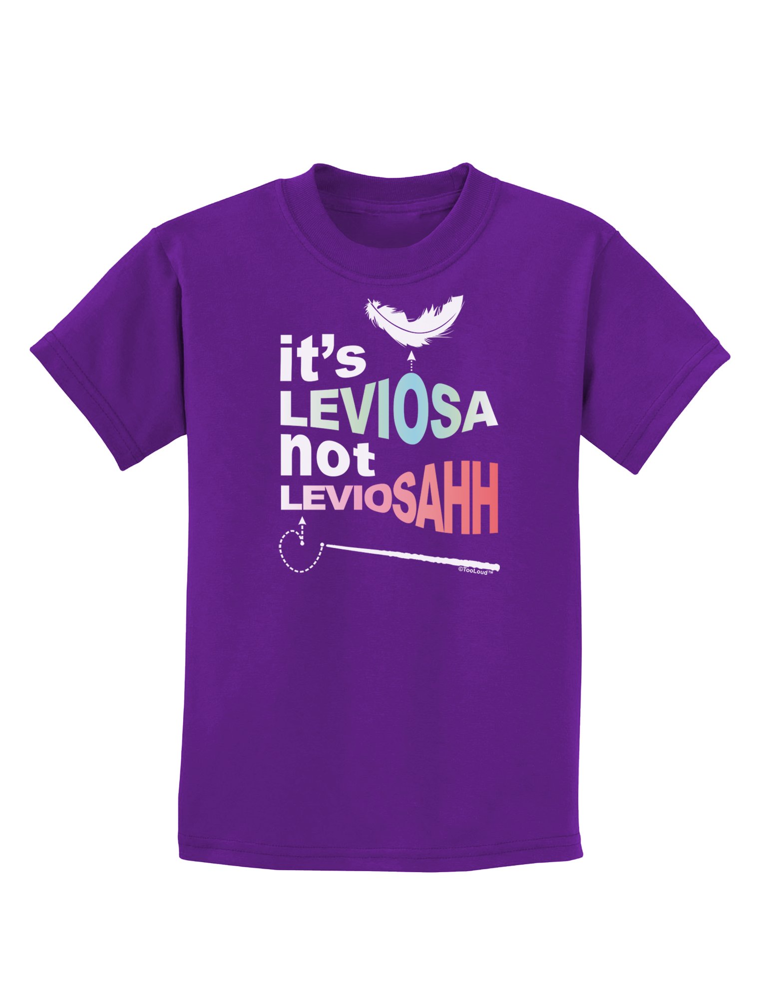 TooLoud Harry Potter Inspired 'It's Leviosa Not LeviosAHH' Kids Dark T-Shirt | Cute Graphic Tee for Boys & Girls | Perfect for Halloween, School, and Harry Potter Themed Parties
