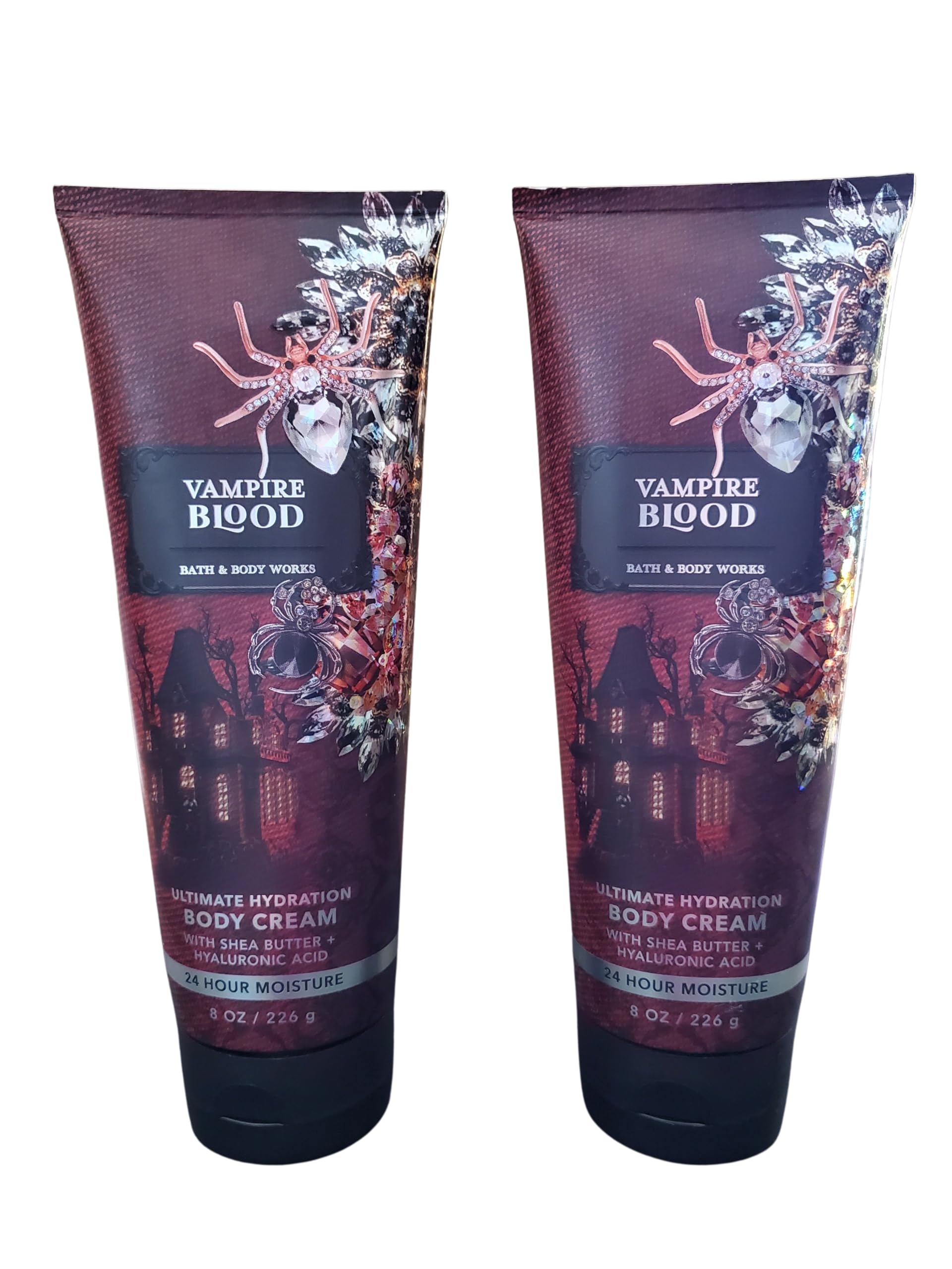 Bath & Body Works Vampire Blood Hydrating Body Cream - 8 oz (Pack of 2) | Ultra Moisturizing Halloween Skincare for Dry Skin | Perfect for Fall Season & Spooky Night Self-Care