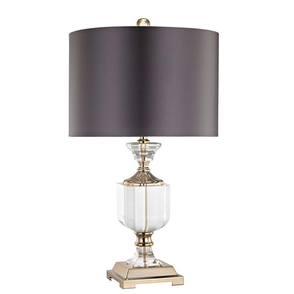 Elegant European Crystal Table Lamp with Black Button Switch - Modern Desk Lamp for Bedroom, Study, and Office - Perfect for Reading, Working, and Indoor Ambient Lighting