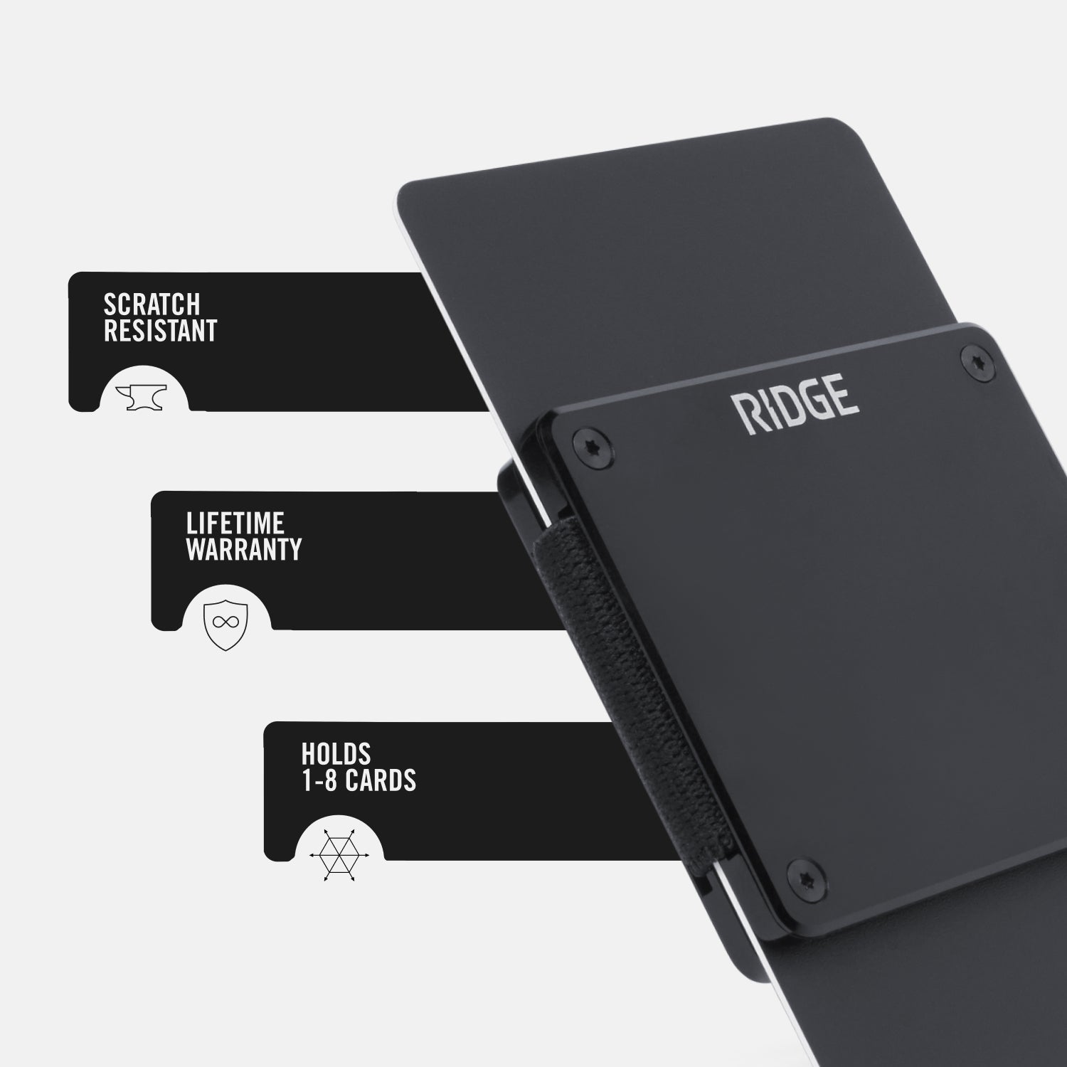 The Ridge Lite Slim Minimalist Wallet - Royal Black RFID Blocking for Men | Perfect for Travel, Everyday Carry & Secure Card Storage