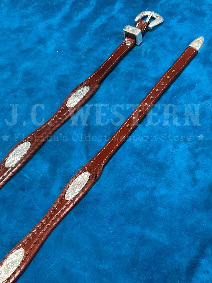 Fashionwest LC 23 BR Silver Conchos Leather Hatband Brown - Western Style Cowboy Hat Accessory for Rodeo, Country Music Festivals & Outdoor Events