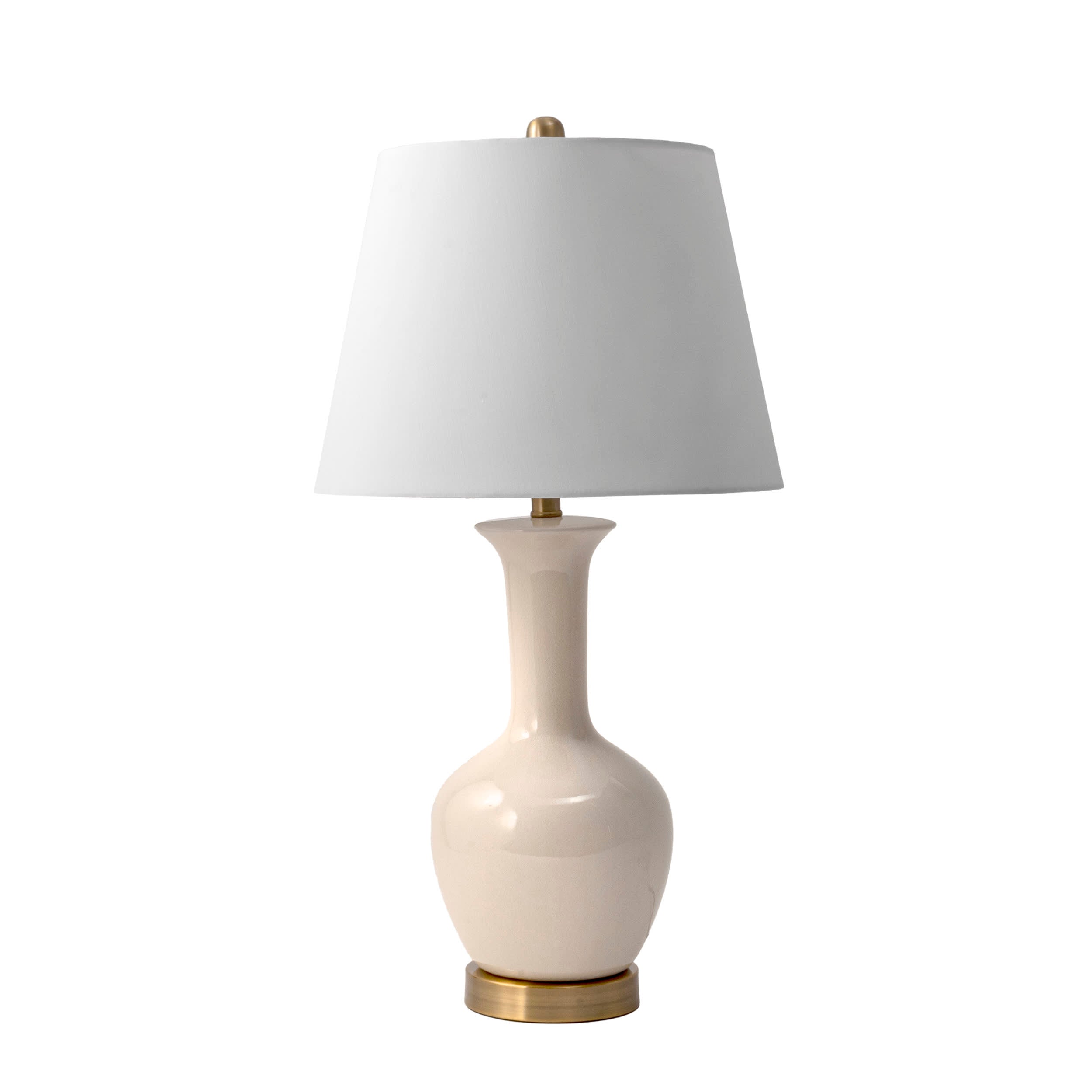 27 Inch Ceramic Crane Vase Table Lamp - Elegant Ivory Home Decor for Living Room, Bedroom & Office Lighting