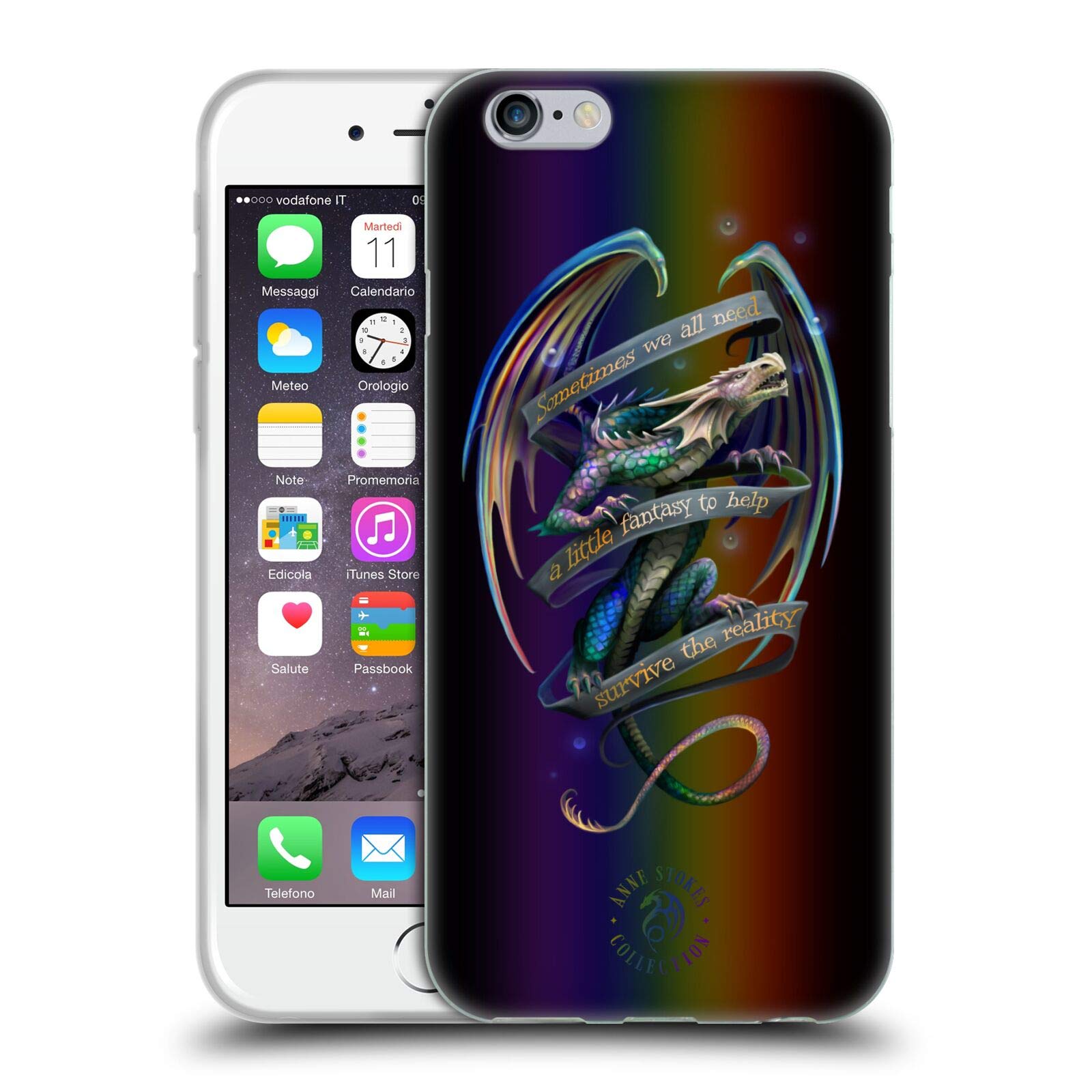 Officially Licensed Anne Stokes Survive The Reality Dragon Fantasy Soft Gel Case for Apple iPhone 6/6s - Protective Phone Cover with Unique Artwork, Perfect for Fantasy Lovers & Daily Use