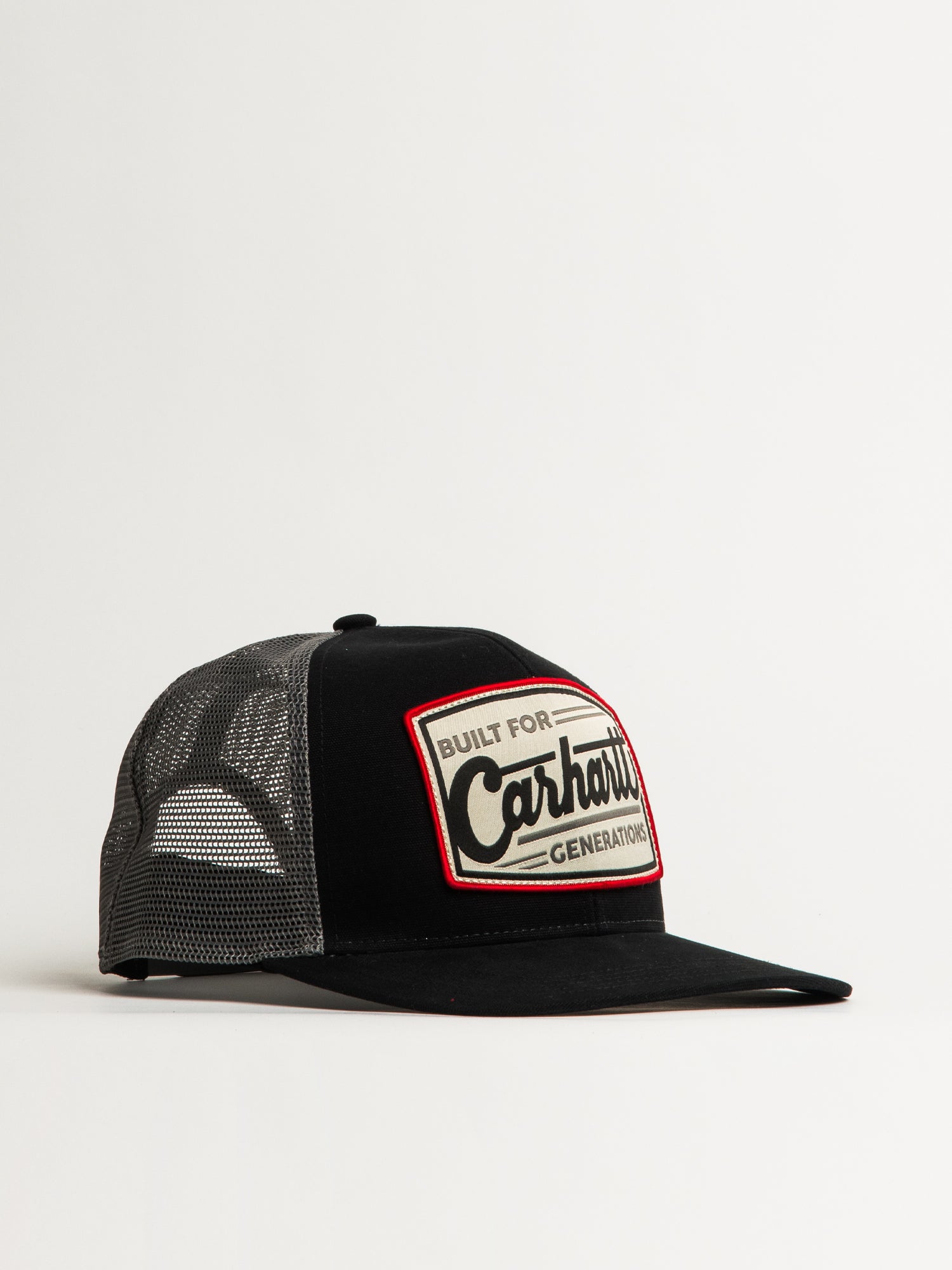 Carhartt Canvas Mesh Back Built Patch Cap - Black | Durable Work Hat for Construction, Outdoor & Casual Wear