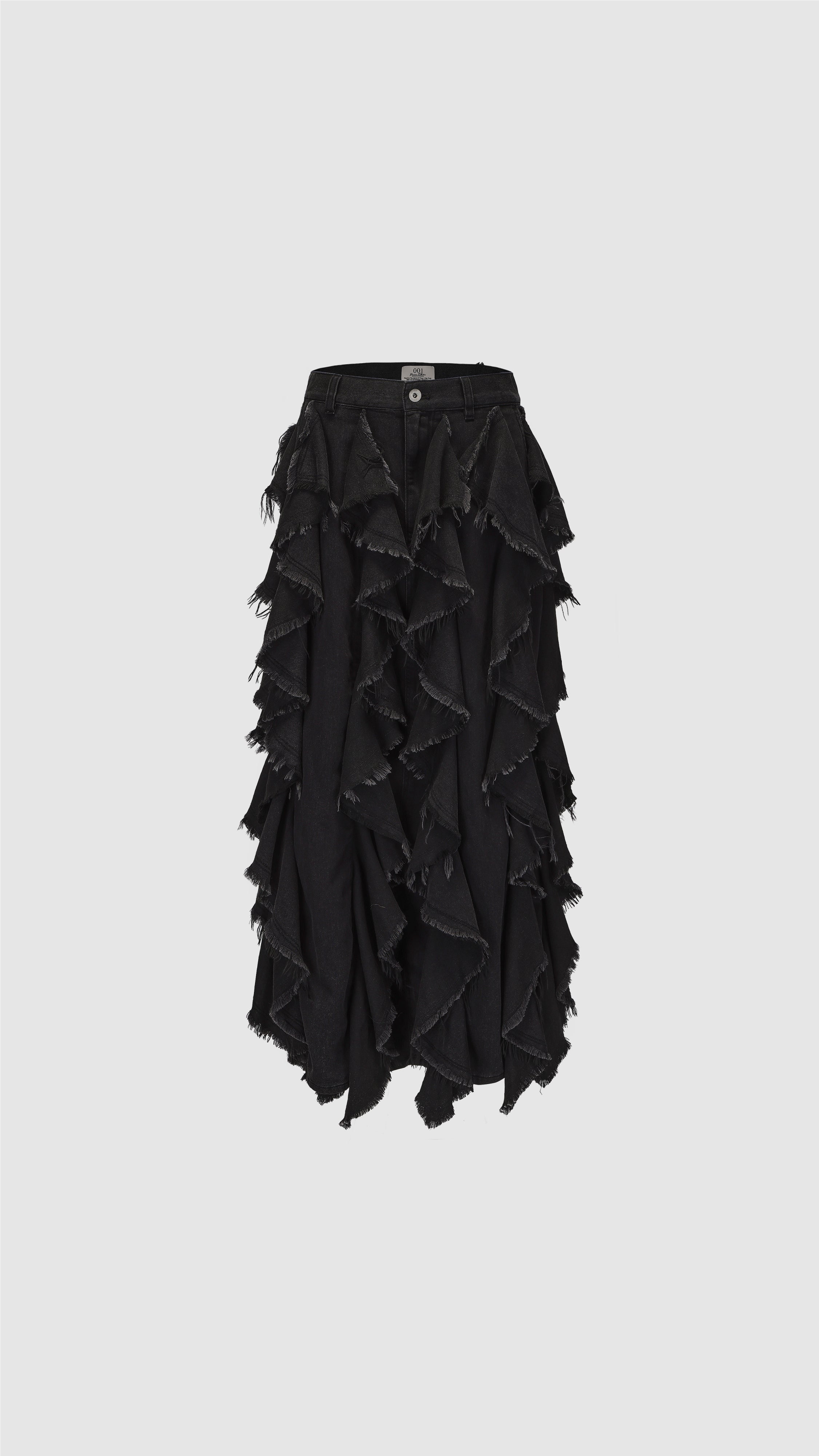 Stylish Ruffles Denim Skirt for Women - Trendy High Waist A-Line Skirt with Flared Hem - Perfect for Casual Outfits, Date Nights & Summer Fashion