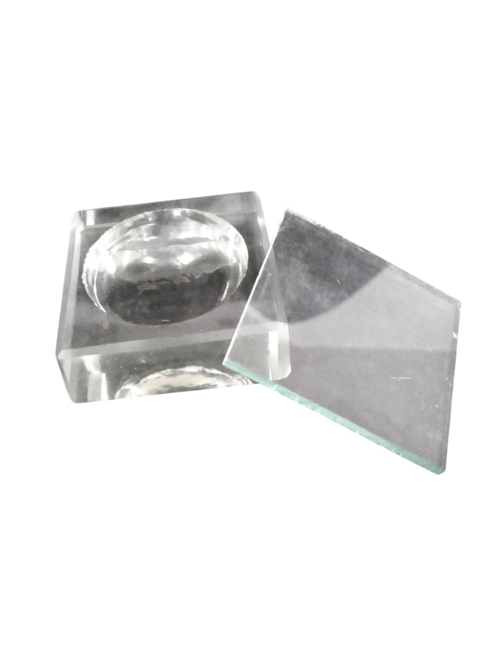 40x40mm AI-Cavity Block with Cover Plate - Pack of 2 Soda Glass Staining Blocks for Chemistry Lab | Molded Glass Lab Equipment for Scientific Experiments & Microscopy Studies