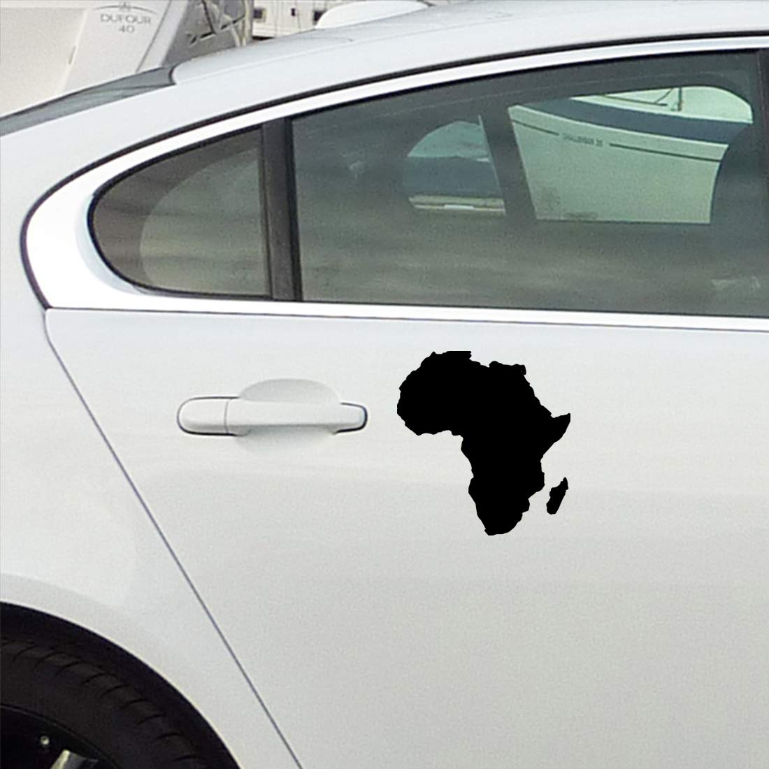 Africa Map Silhouette Vinyl Decals (Black, Set of 2) - Waterproof Stickers for Laptop, Phone, Helmet, Car Window, Mug & Wall Decor - Perfect for Travel Enthusiasts & Home Office Decoration