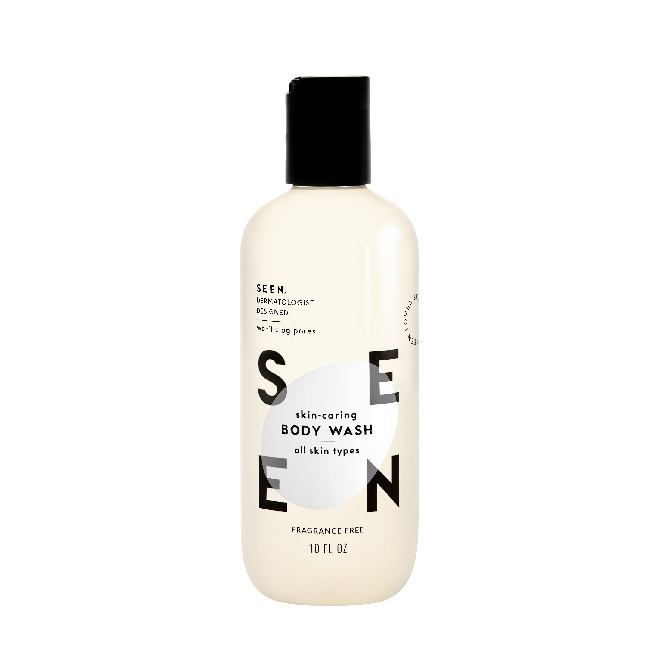 SEEN Fragrance-Free Body Wash - Non-Comedogenic & Dermatologist-Developed for Sensitive, Eczema & Acne-Prone Skin - Gentle Daily Cleanser for Men & Women - Perfect for Shower & Bath Routine