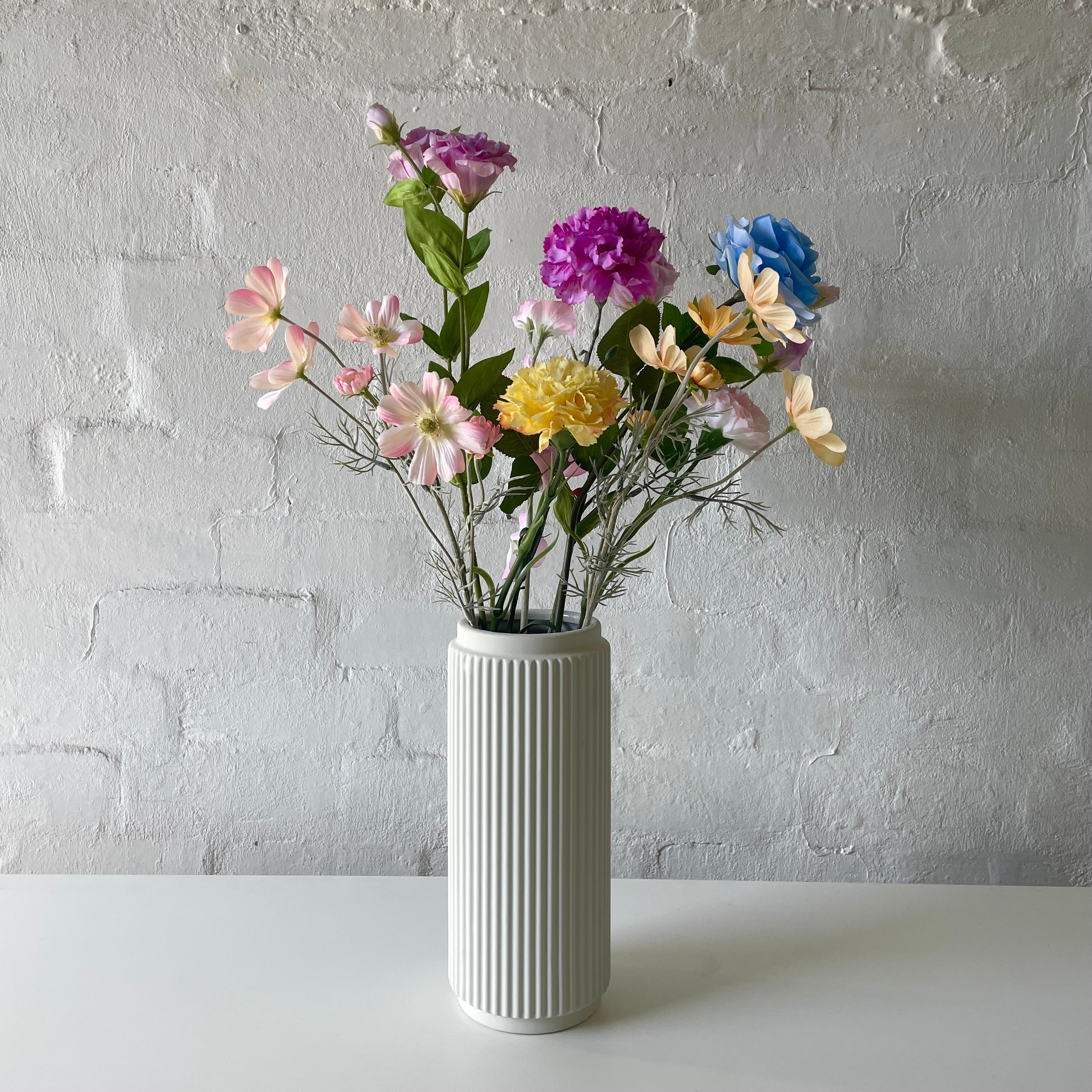 Pastel Artificial Flower Bouquet - 9 Stems Fake Floral Arrangement for Home Decor, Wedding Centerpieces & Party Decorations