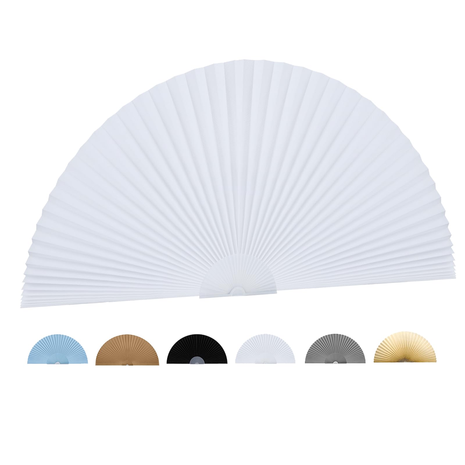 Half Circle Arch Window Shades - Semi Round Pleated Fabric Blinds for Light Filtering | Easy Cut & Install Temporary Window Covering | Perfect for Bay Windows, Dormers & Unique Architectural Features (White, 24x12 Inches)