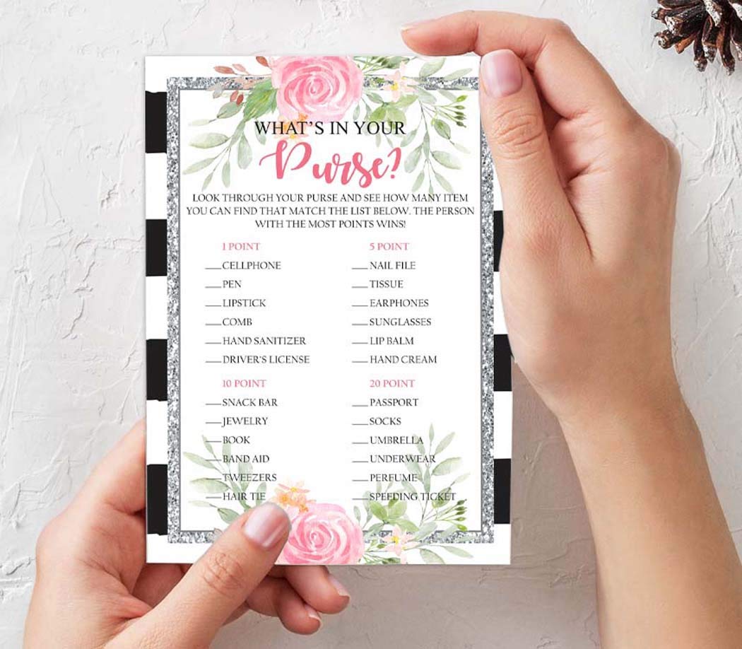 Floral Bridal Shower Games Set of 4 (50 Sheets Each) - Fun Bachelorette Party Games Bundle for Wedding Showers, Girls Night & Bachelorette Parties