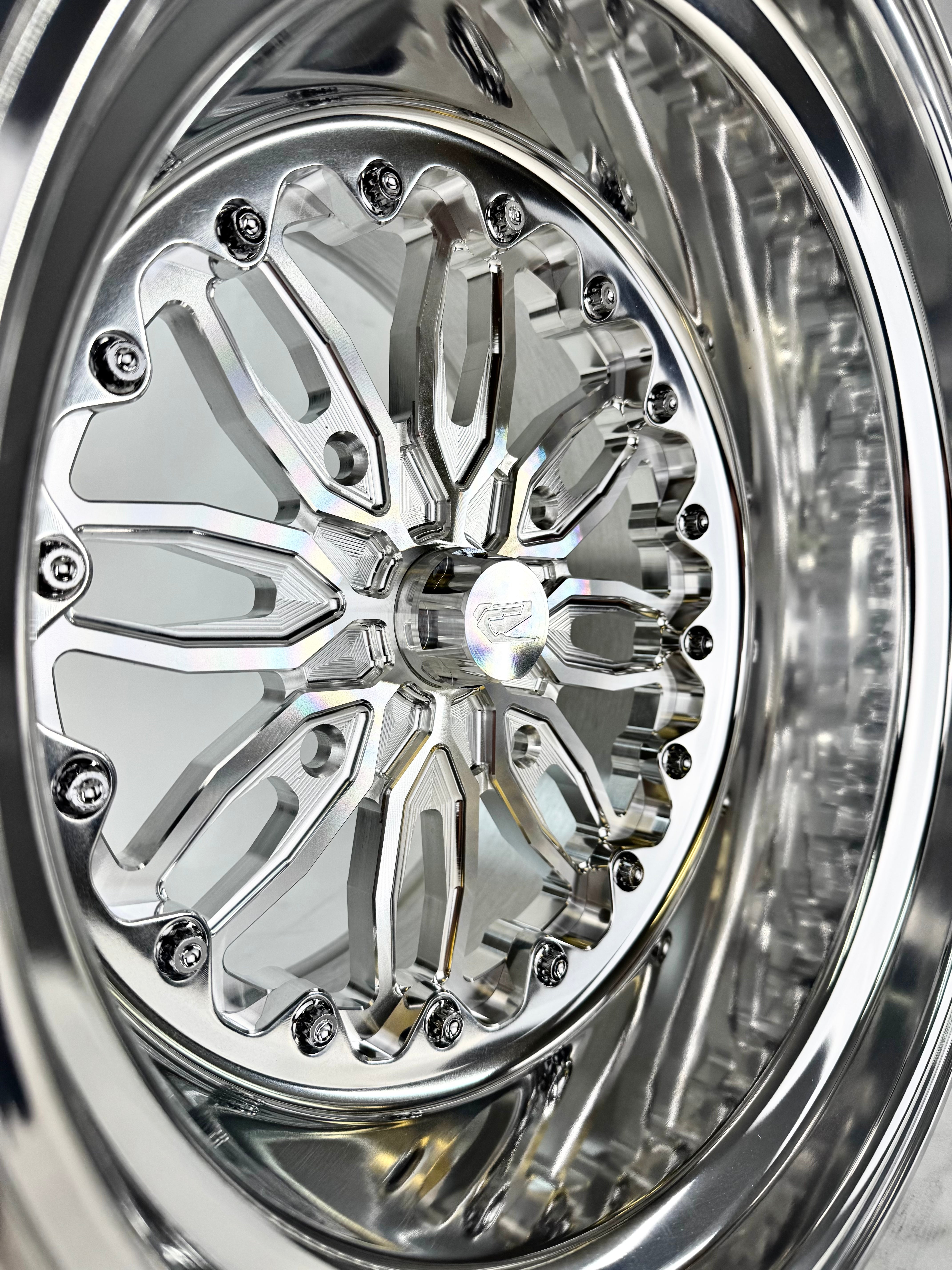 Icon FF Forged Polished Silver Wheels - Premium Alloy Rims for Cars, Trucks & SUVs - High-Performance Auto Accessories for Street Racing & Off-Road Adventures
