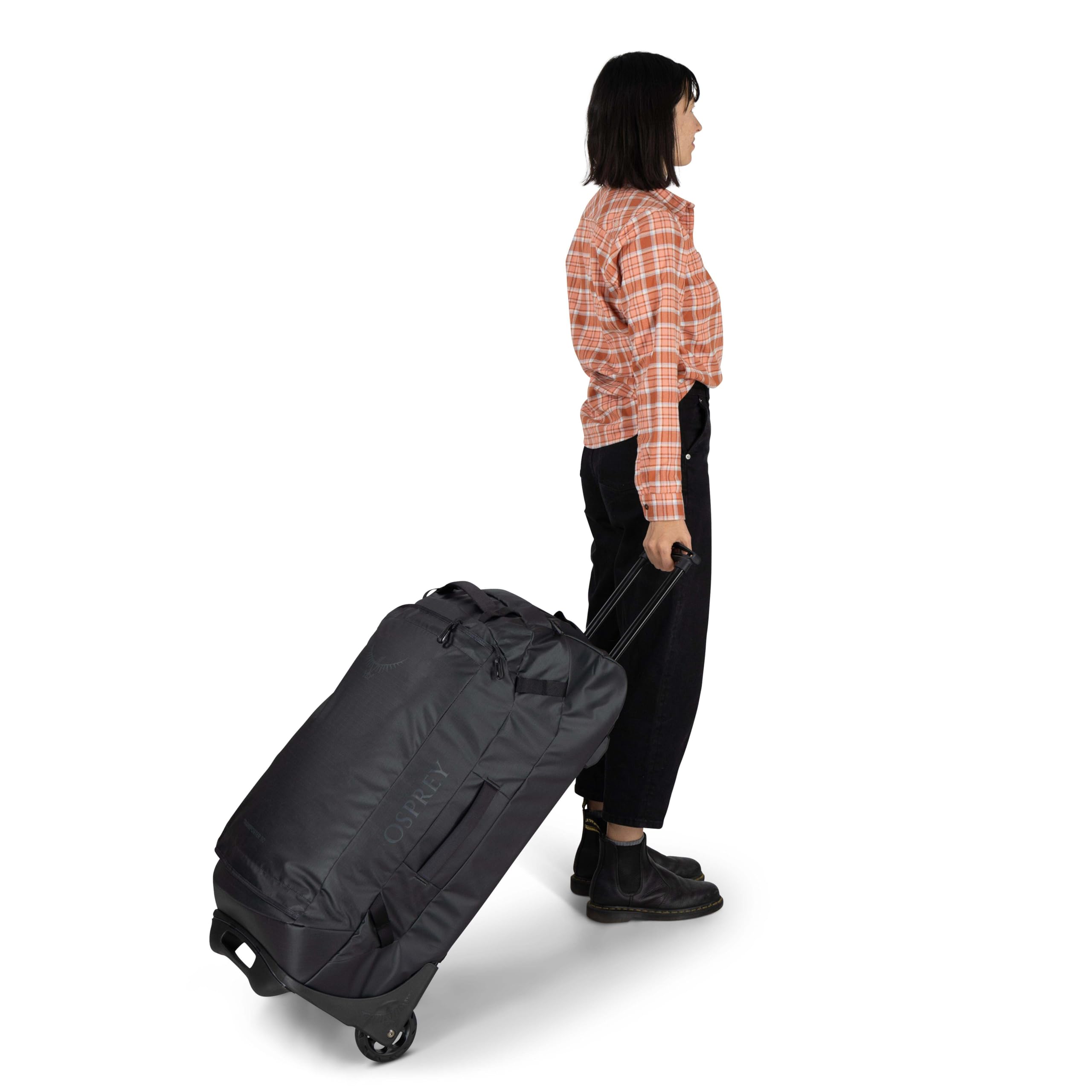 Osprey Transporter 90L Wheeled Travel Duffel Bag - Large Rolling Luggage for Air Travel, Camping & Adventure Trips - Durable Black Carry-On Duffel with Wheels