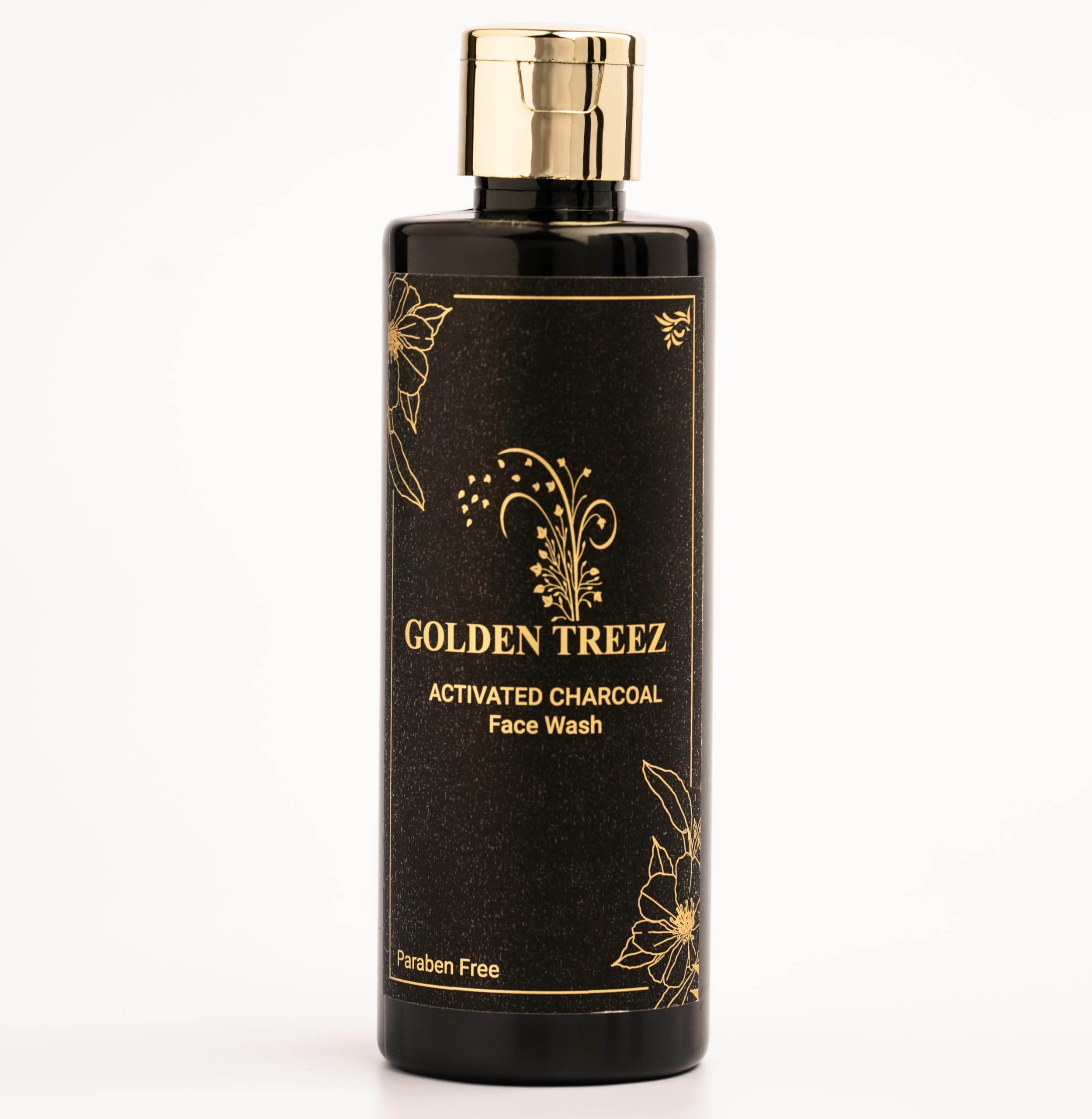 Golden Treez Charcoal Face Wash for Men & Women with Aloe Vera & Activated Charcoal - Natural, Paraben & Sulfate Free Cleanser for Oily Skin, Acne & Tan Removal - Skin Brightening Facial Wash - 210ml - Perfect for Daily Skincare & Deep Cleansing Routine
