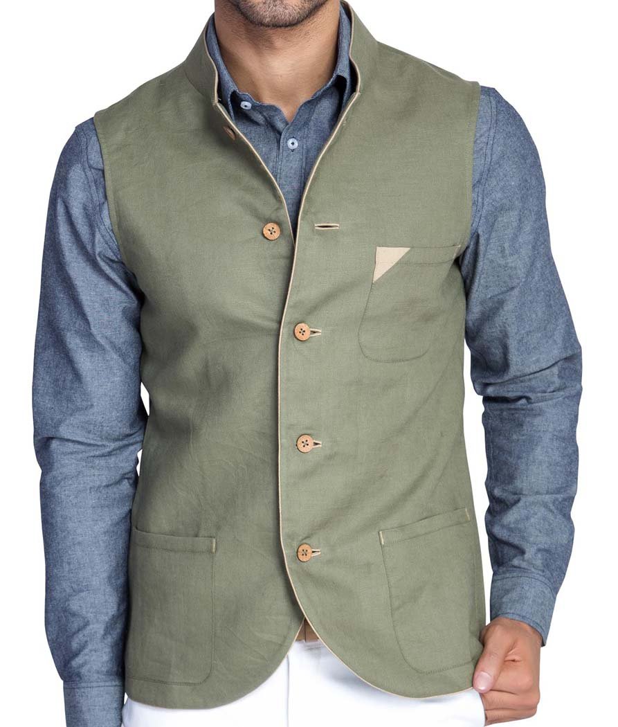 INMONARCH Men's Stylish Cotton Nehru Vest for Summer - Breathable & Lightweight Casual Wear (NV50) | Perfect for Beach Outings, Parties & Smart Casual Looks