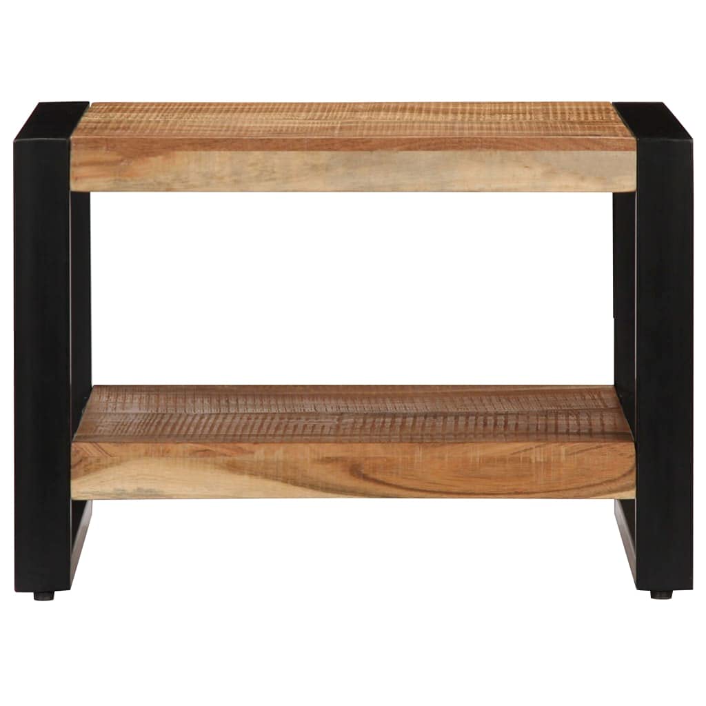 Handmade Industrial Square Acacia Wood Coffee Table with Iron Frame & Storage Compartment - Rustic Modern Living Room Furniture for Small Spaces, Apartments & Farmhouse Decor