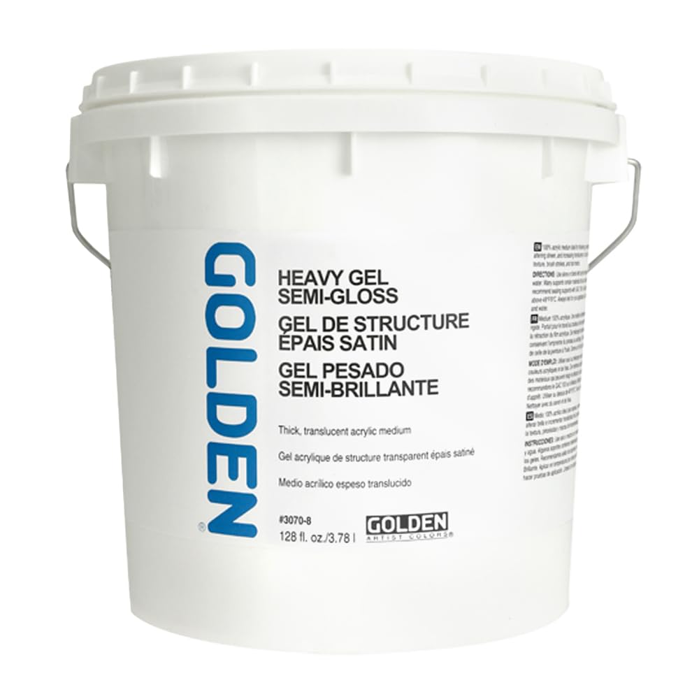 GOLDEN Heavy Gel Semi-Gloss 128 fl oz - Professional Acrylic Gel Medium for Artists, Semi-Transparent Paint for Canvas, Mixed Media & Decorative Art Projects