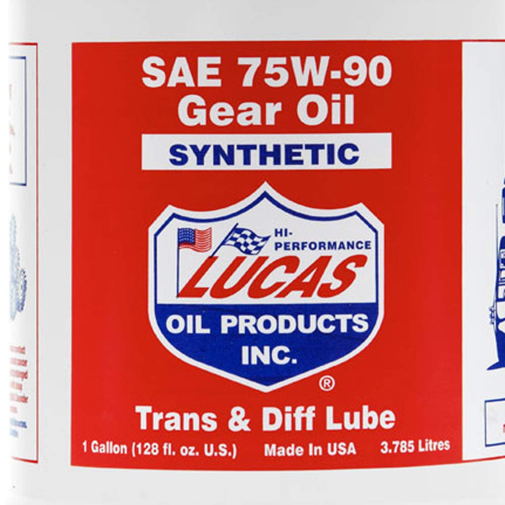 Lucas Oil 10048 Synthetic SAE 75W-90 Gear Oil - 1 Gallon Bottle | High-Performance Lubricant for Trucks, Cars & Heavy-Duty Vehicles | Ideal for Differentials, Transmissions & Manual Gearboxes
