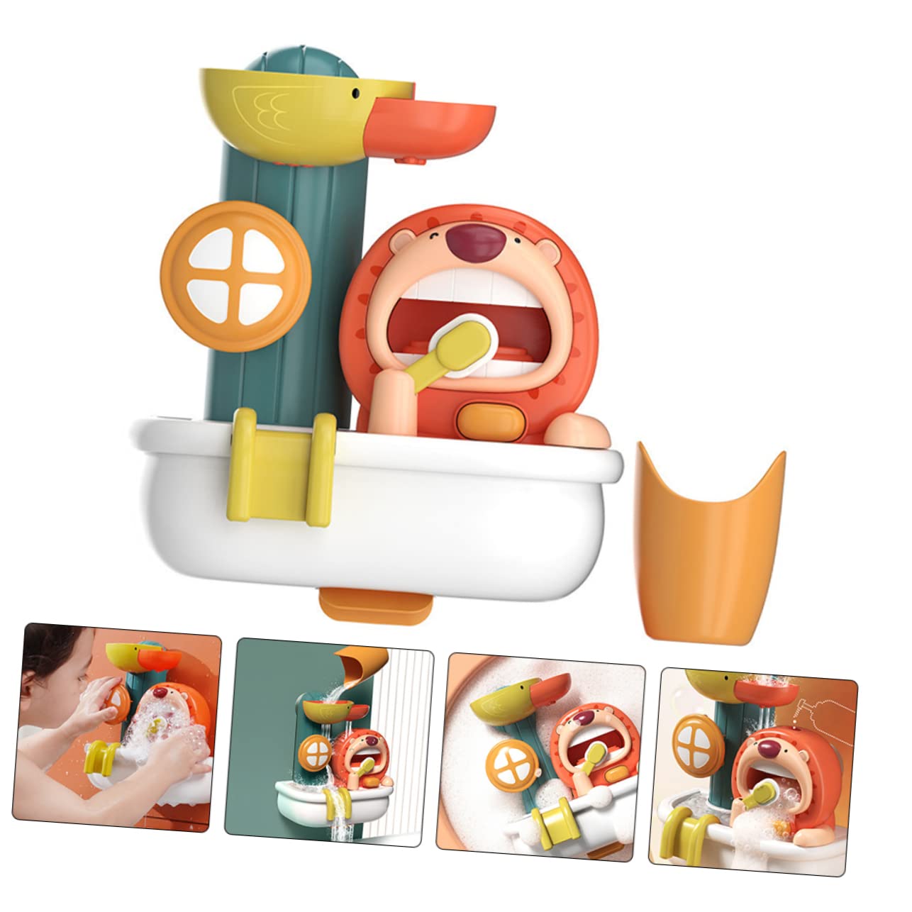 VICASKY 2 Sets Wind Up Walking Bath Toys - Cute Lion Floating Bathtub Toys for Kids, Safe Plastic Water Play Fun for Toddlers & Babies - Perfect for Bathtime, Pool Parties & Sensory Play