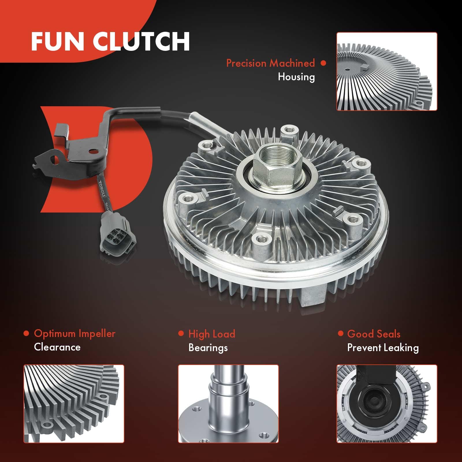 Premium Electronic Radiator Cooling Fan Clutch for Dodge Ram 2500/3500 (2004-2009) & Ram 4500/5500 (2008-2010) - Compatible with 5.9L & 6.7L Turbo Diesel Engines - Replaces OEM# 55056990AA/AB - Ideal for Off-Roading & Heavy-Duty Towing