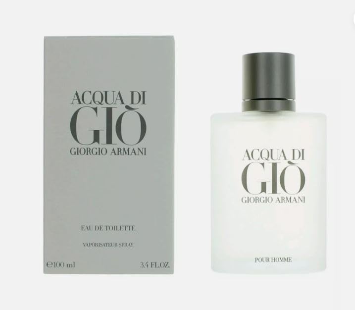 Acqua di Giò Eau de Toilette Cologne for Men - Long Lasting Fragrance with Bergamot, Jasmine, White Musk, Patchouli & Cedarwood - 3.4 oz - Perfect for Daily Wear, Office & Special Occasions