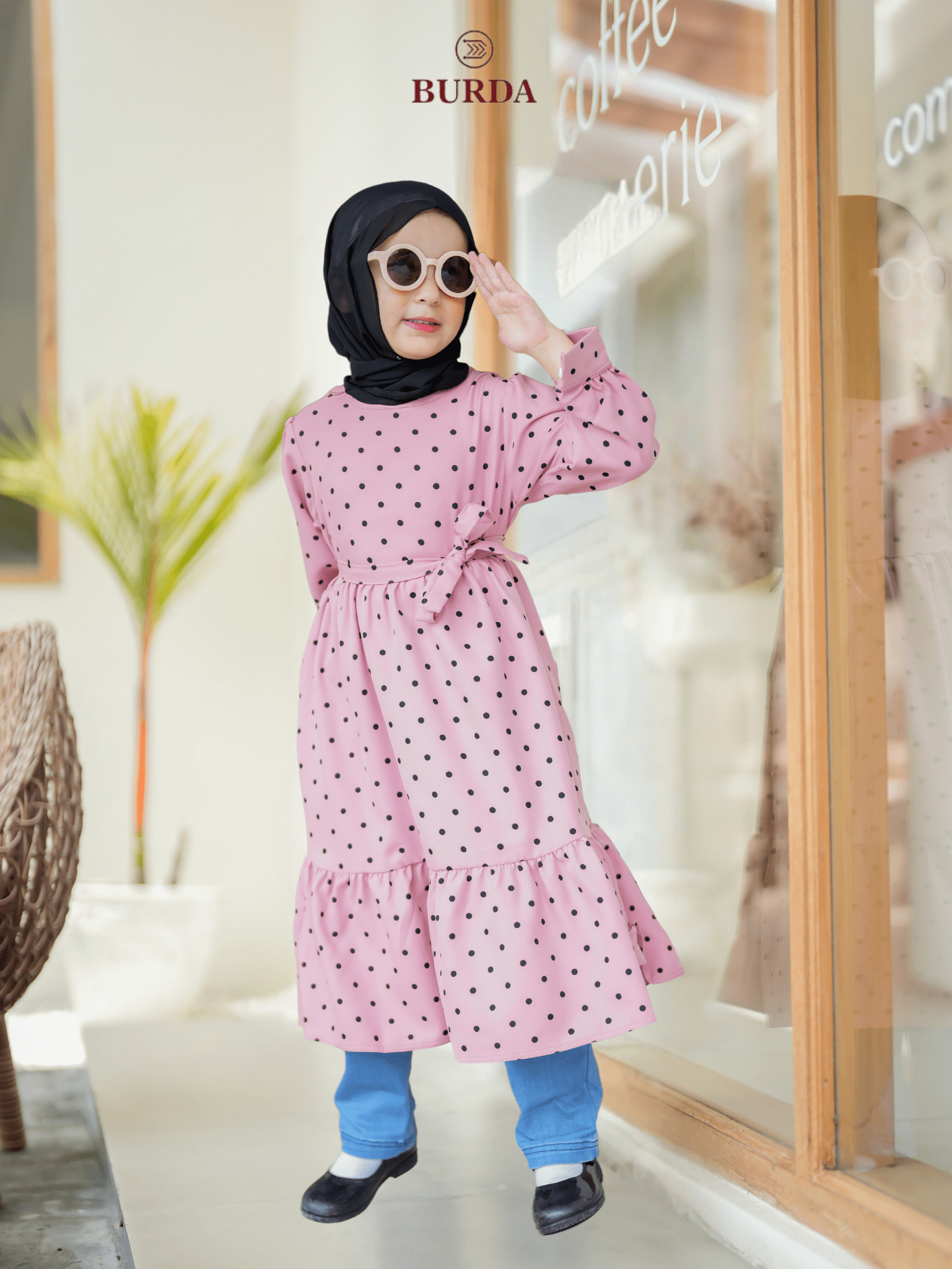 Girl's Pink Polka Dot Dress for Kids - Cute Casual Party Outfit for Birthday, Photo Shoot & Special Occasions