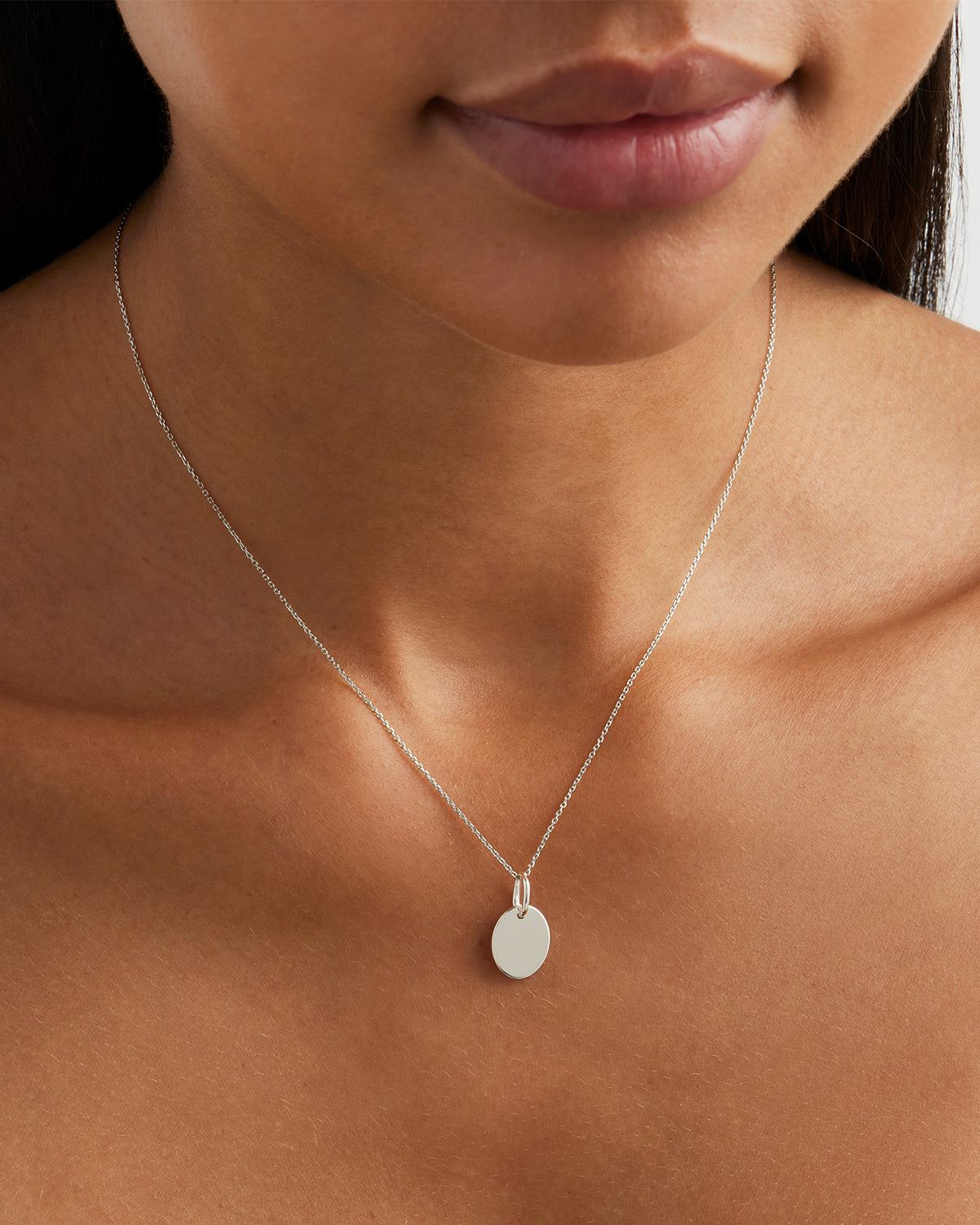Personalized Sterling Silver Oval Pendant - Engravable Jewelry for Women - Perfect for Birthdays, Anniversaries & Gifts
