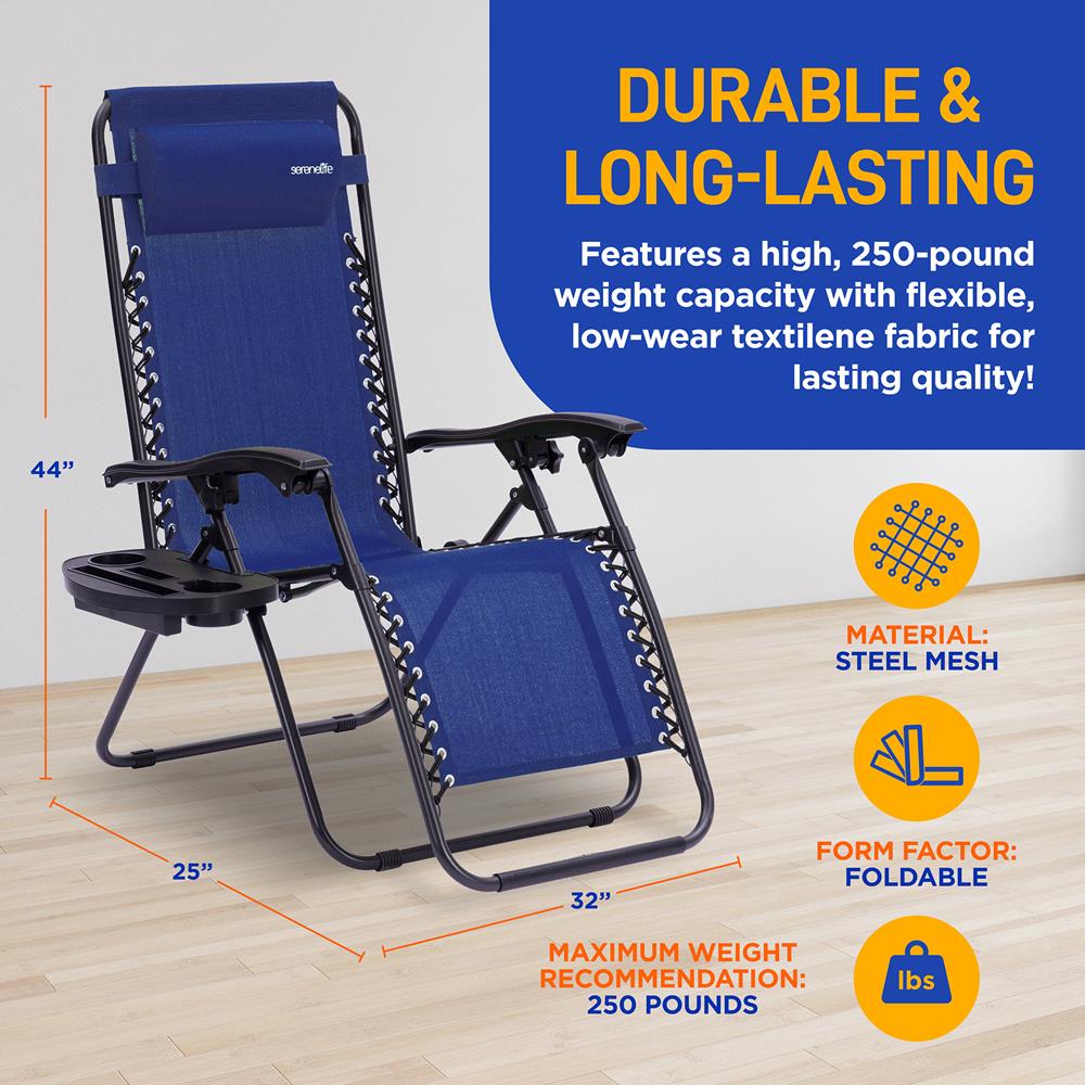 Premium Adjustable Zero Gravity Recliner Chair Set - Outdoor Patio Lounger for Backyard, Poolside & Beach Relaxation