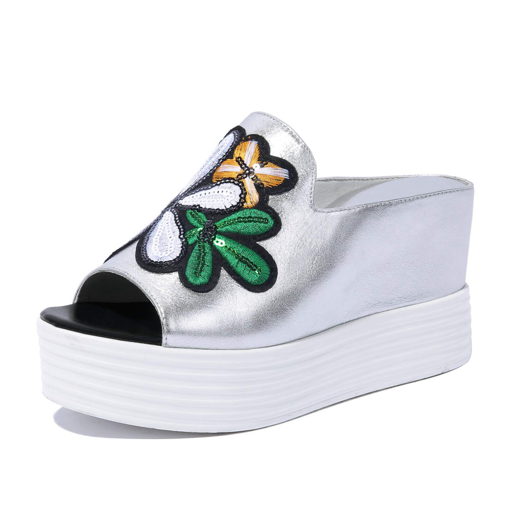 Women's Comfortable Platform Wedge Sandals - Slip On Peep Toe High Heel Slide Sandals for Summer, Beach, and Casual Outings