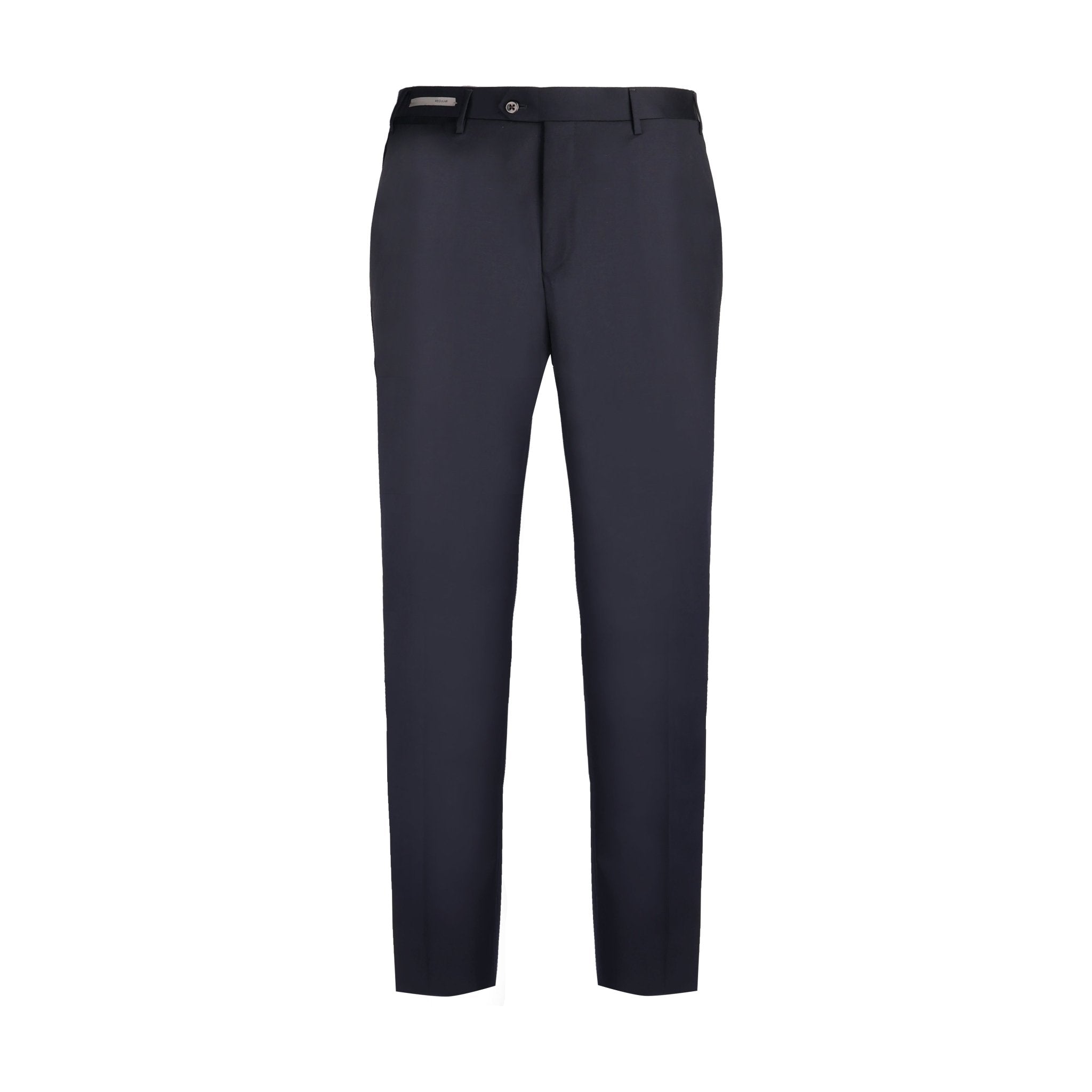 Premium CORNELIANI Flat Front Dress Pants for Men - Navy Blue - Regular Fit | Business Casual & Office Wear