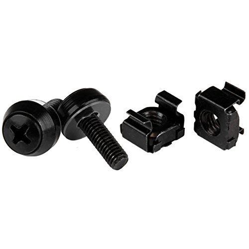 StarTech.com 100-Pack Black M5 Cage Nuts & Mounting Screws (CABSCREWM52B) for Server Racks & Networking Equipment
