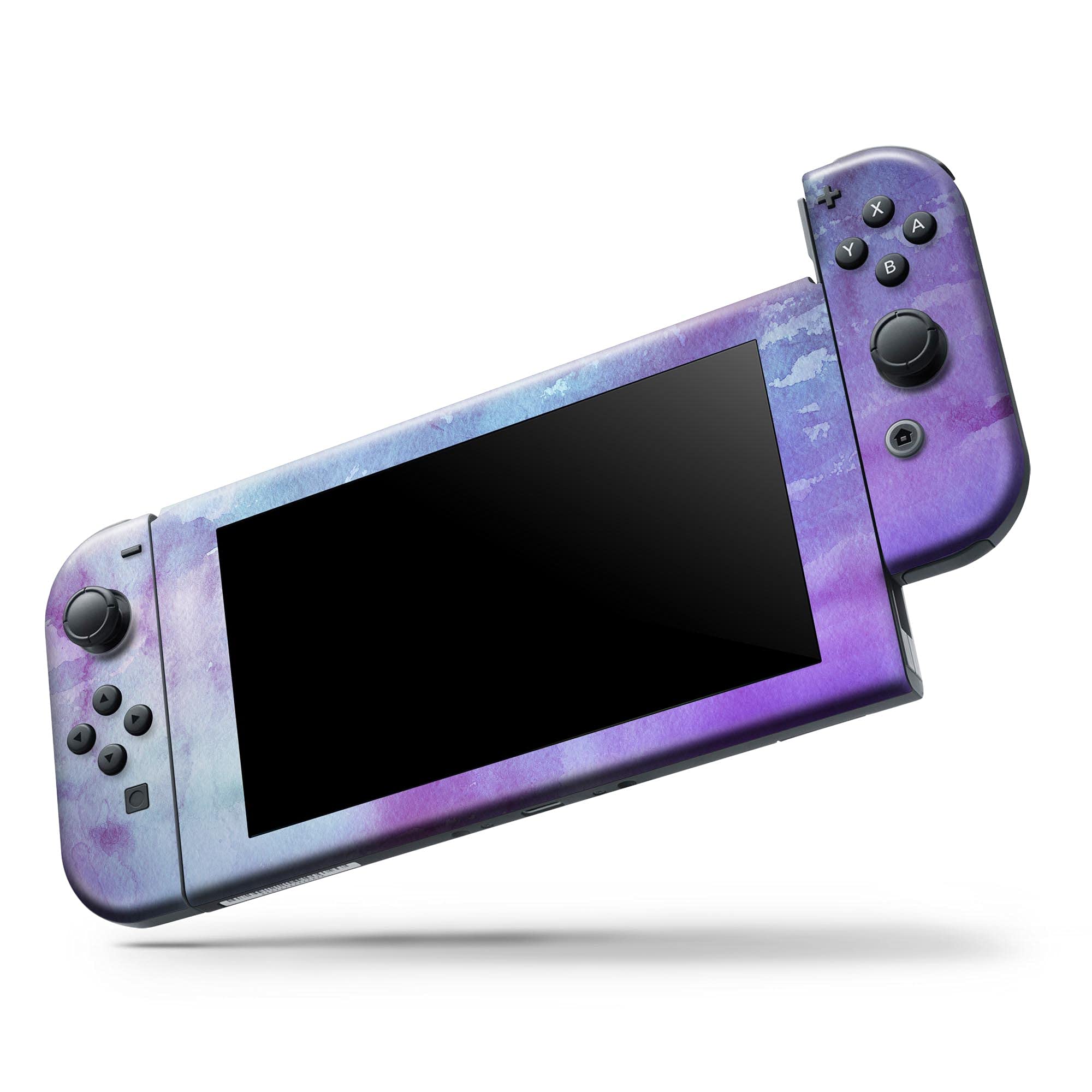 Nintendo Switch Pro Controller Skin - Blotted Purple Watercolor Vinyl Decal Cover | Scratch-Resistant, Removable & Protective Wrap | Perfect for Gaming, Travel & Customization