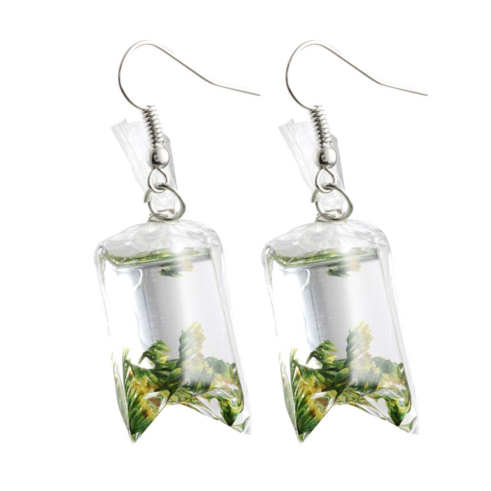 Crystal Pearl Stud Earrings with Dried Flowers - Elegant Drop Earrings for Women & Girls, Fashion Jewelry Gift for Her - Perfect for Parties, Weddings & Daily Wear