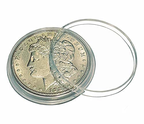 38mm Silver Dollar Coin Holders for Morgan, Peace, IKE Dollars (50 Pack) - Perfect for Coin Collectors, Storage & Display