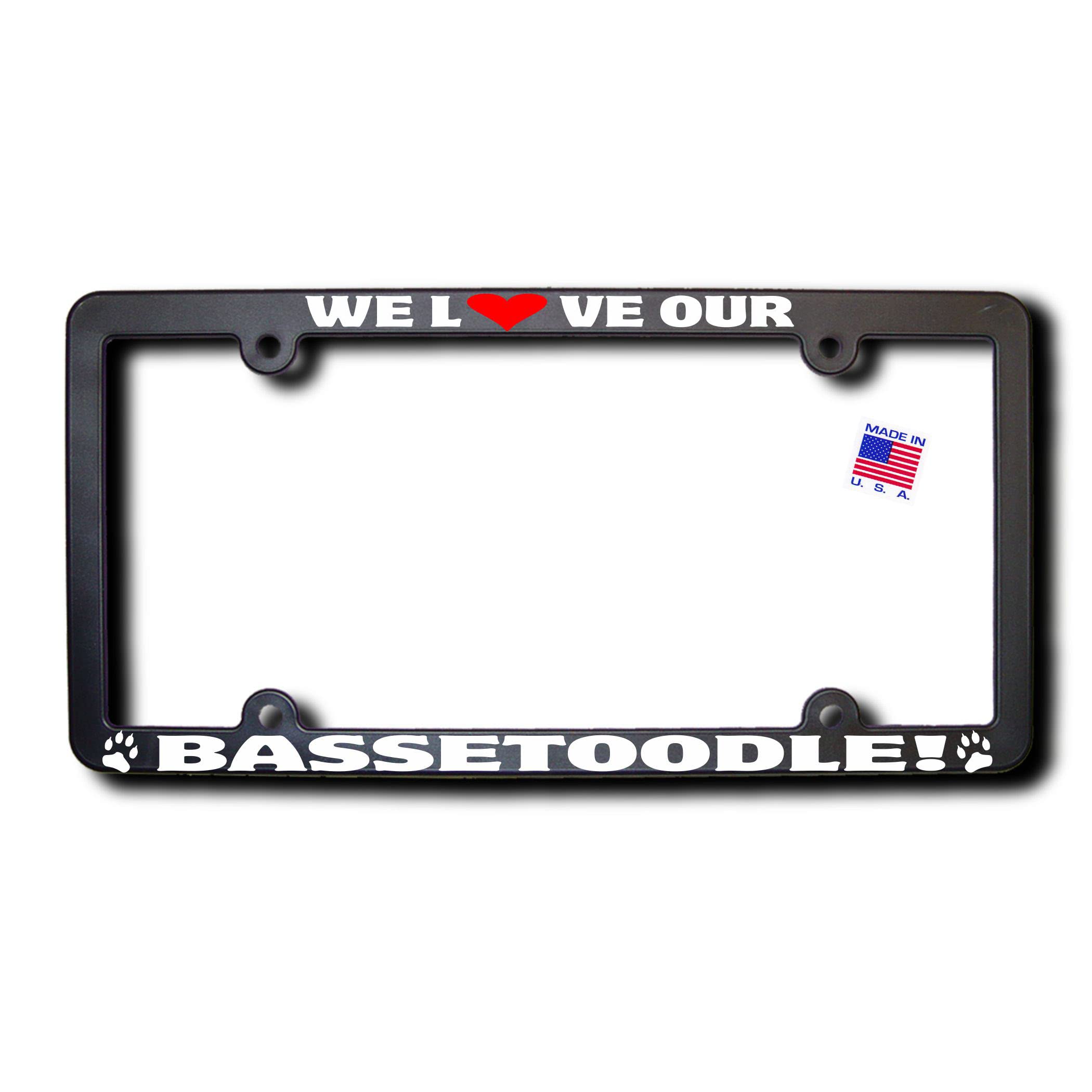 Custom BASSETOODLE License Plate Frame - Personalized Car Accessory for Basset Hound & Poodle Mix Lovers | Perfect for Dog Owners & Pet Enthusiasts