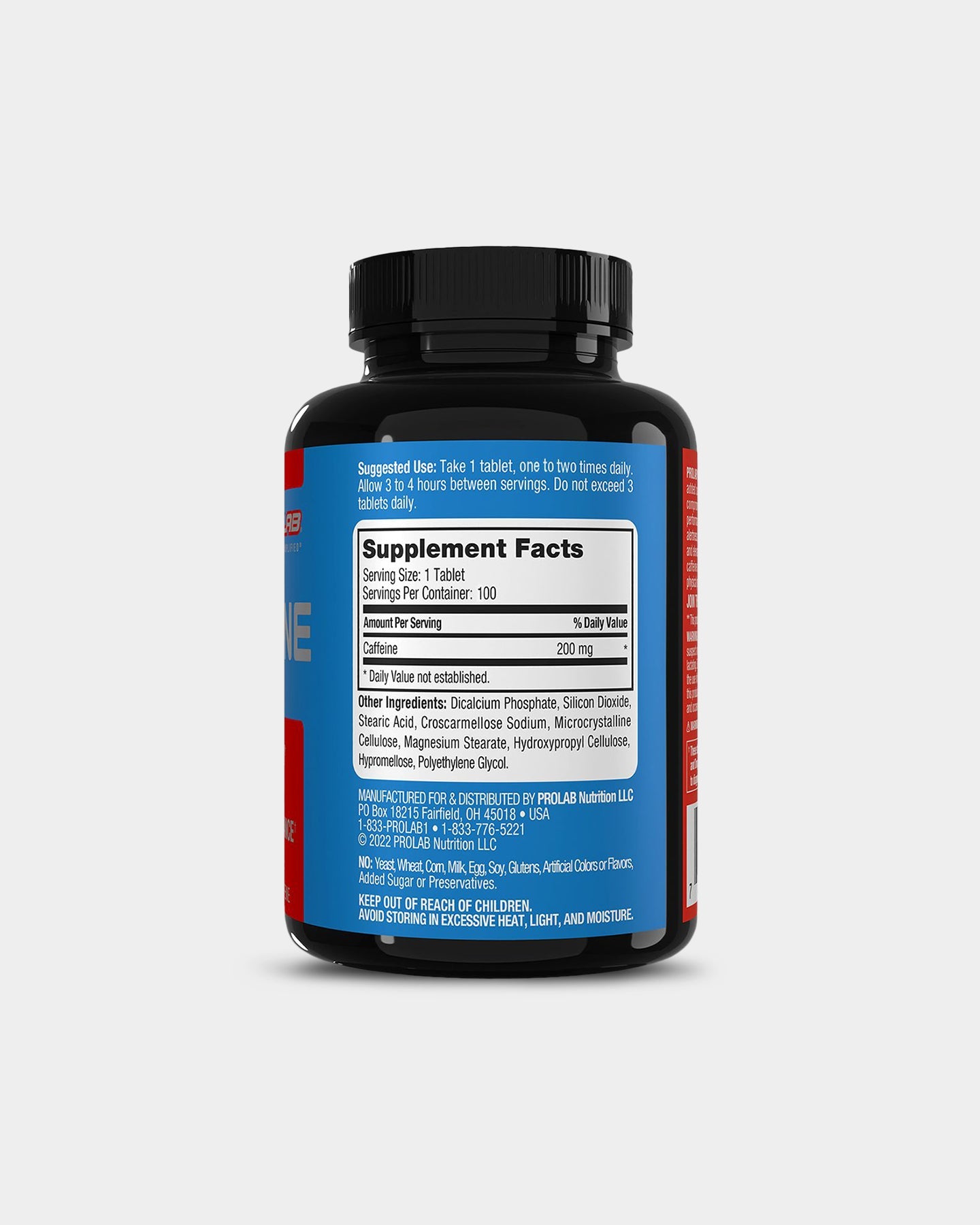 Prolab Nutrition Caffeine Pills 200mg - 90 Capsules | Energy & Focus Booster for Workouts, Study & Daily Performance | Vegan & Non-GMO Supplement
