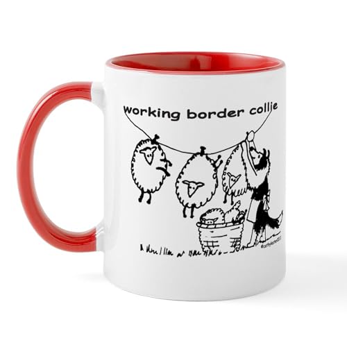 White/Red Inside - Working Border Collie Mug